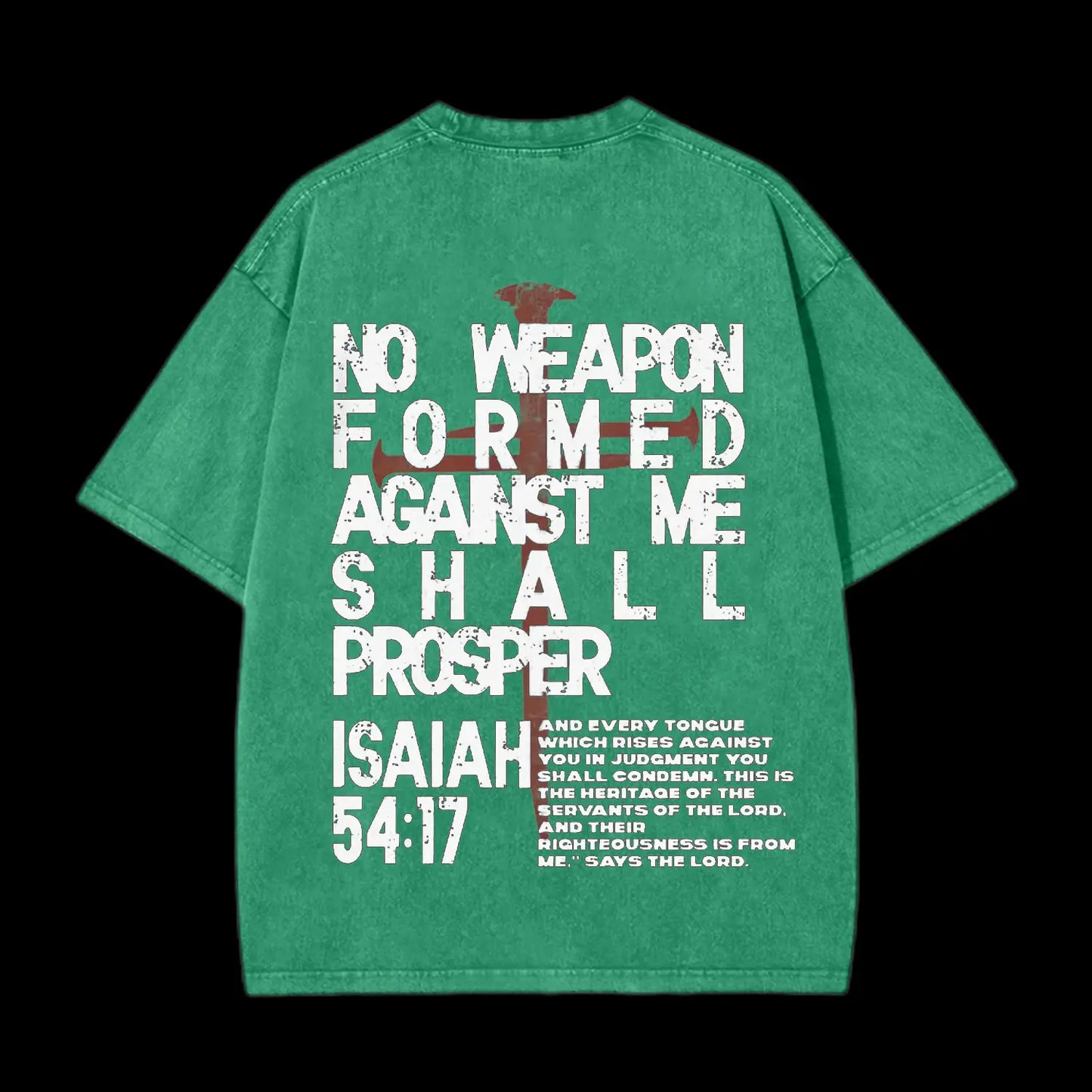 NO WEAPON CHRISTIAN WASHED T-SHIRT