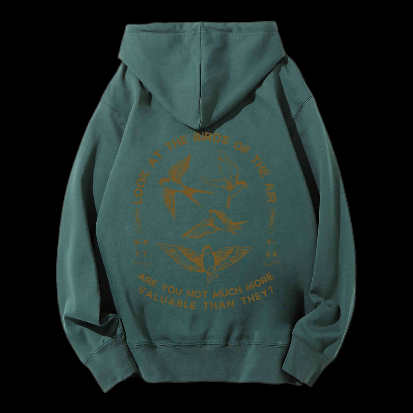 Look At The Birds Of The Air Drawstring Hoodie