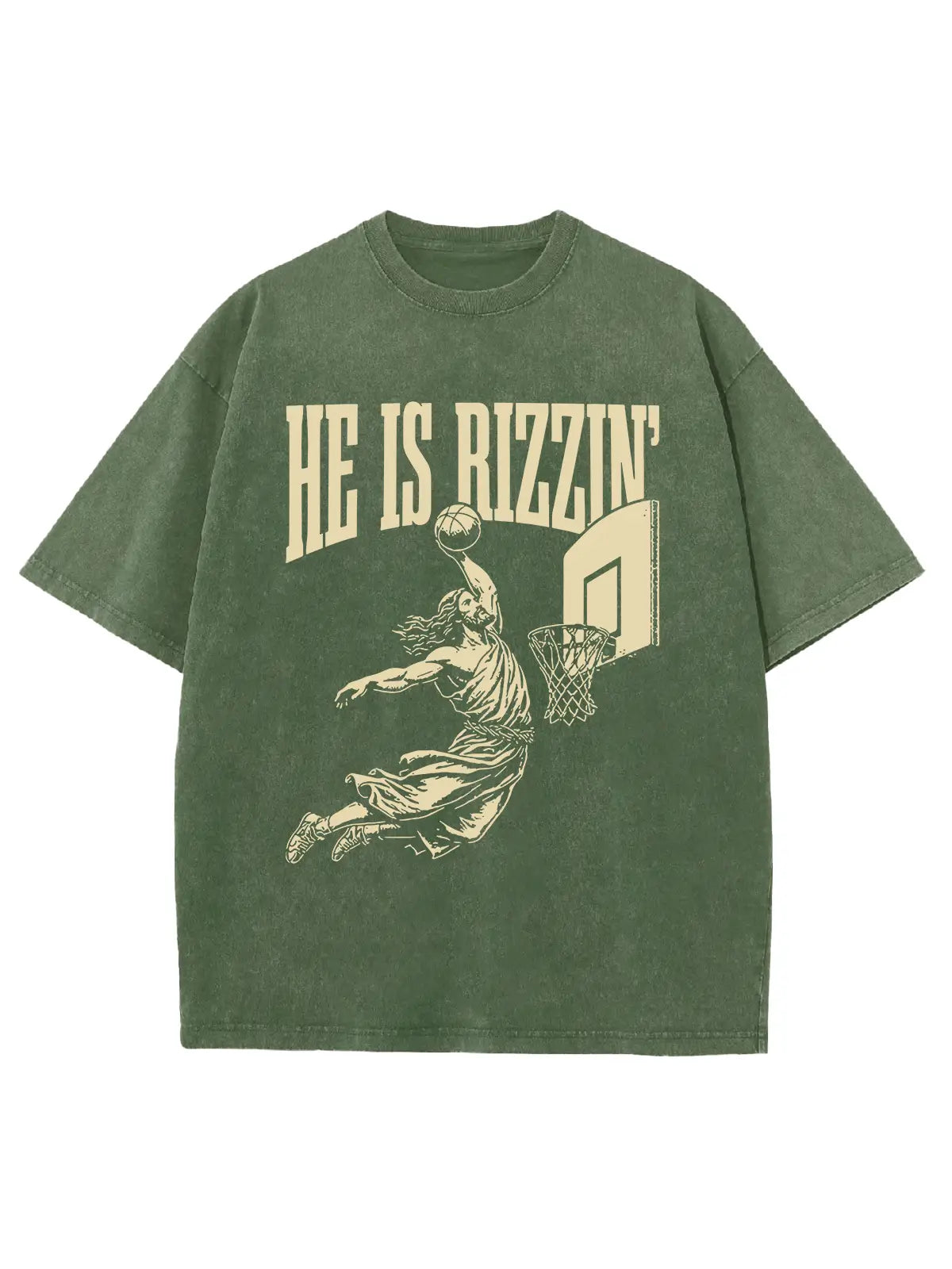 He Is Rizzin' Unisex Washed T-Shirt