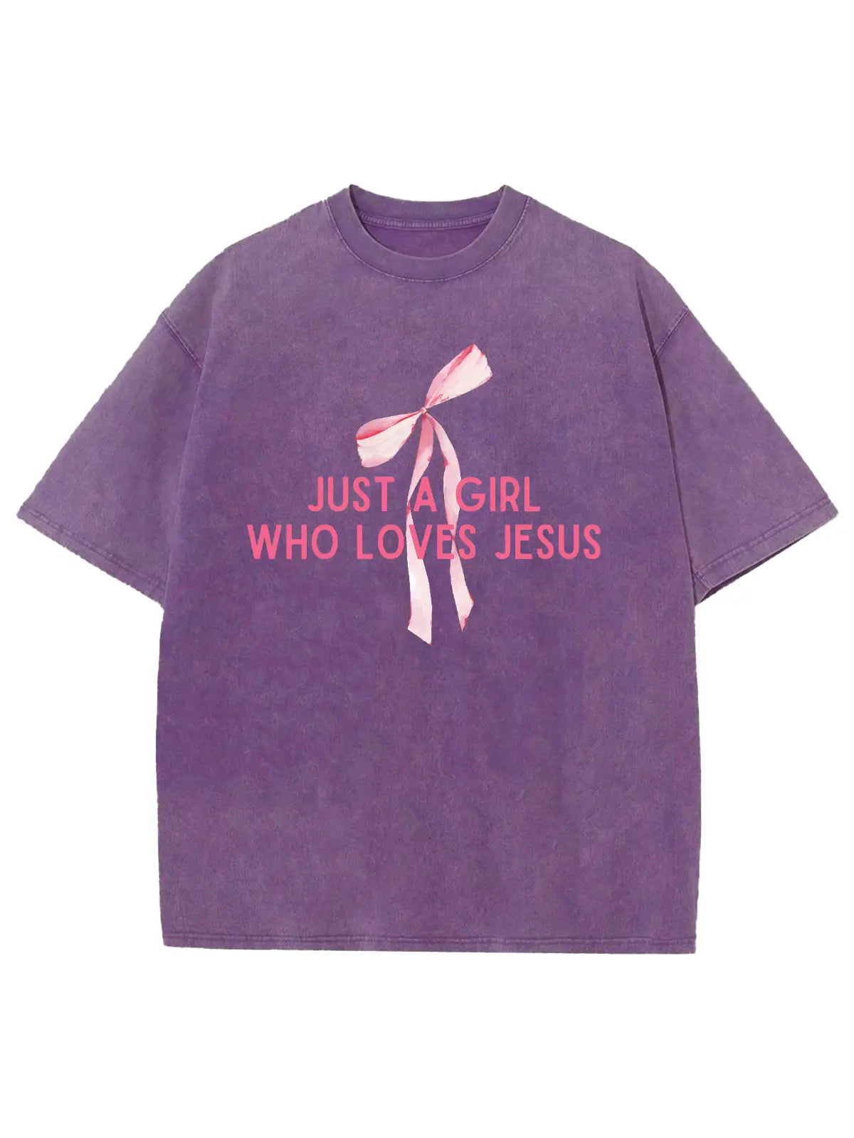Just A Girl Who Loves Jesus Unisex Washed T-Shirt