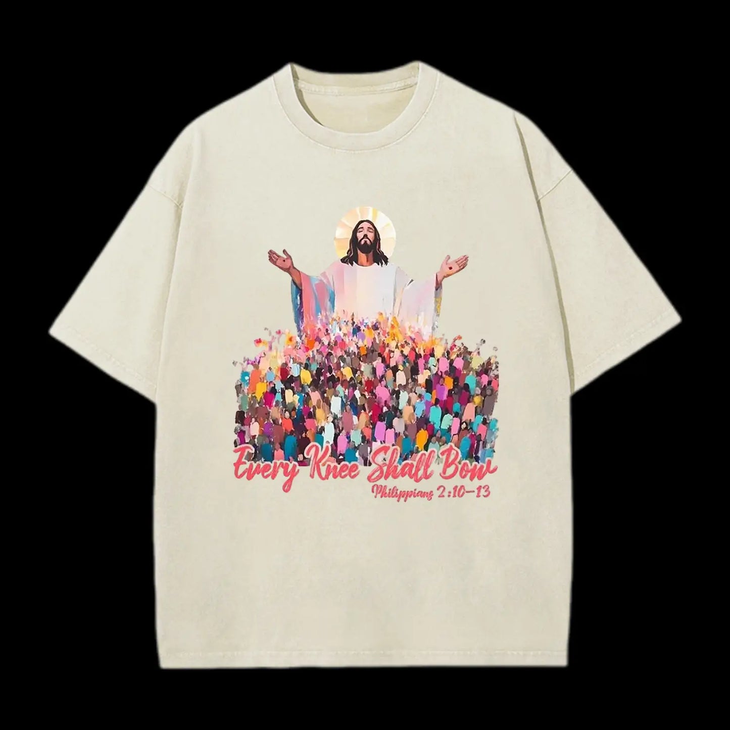 Every Knee Shall Bones Christian Washed T-Shirt