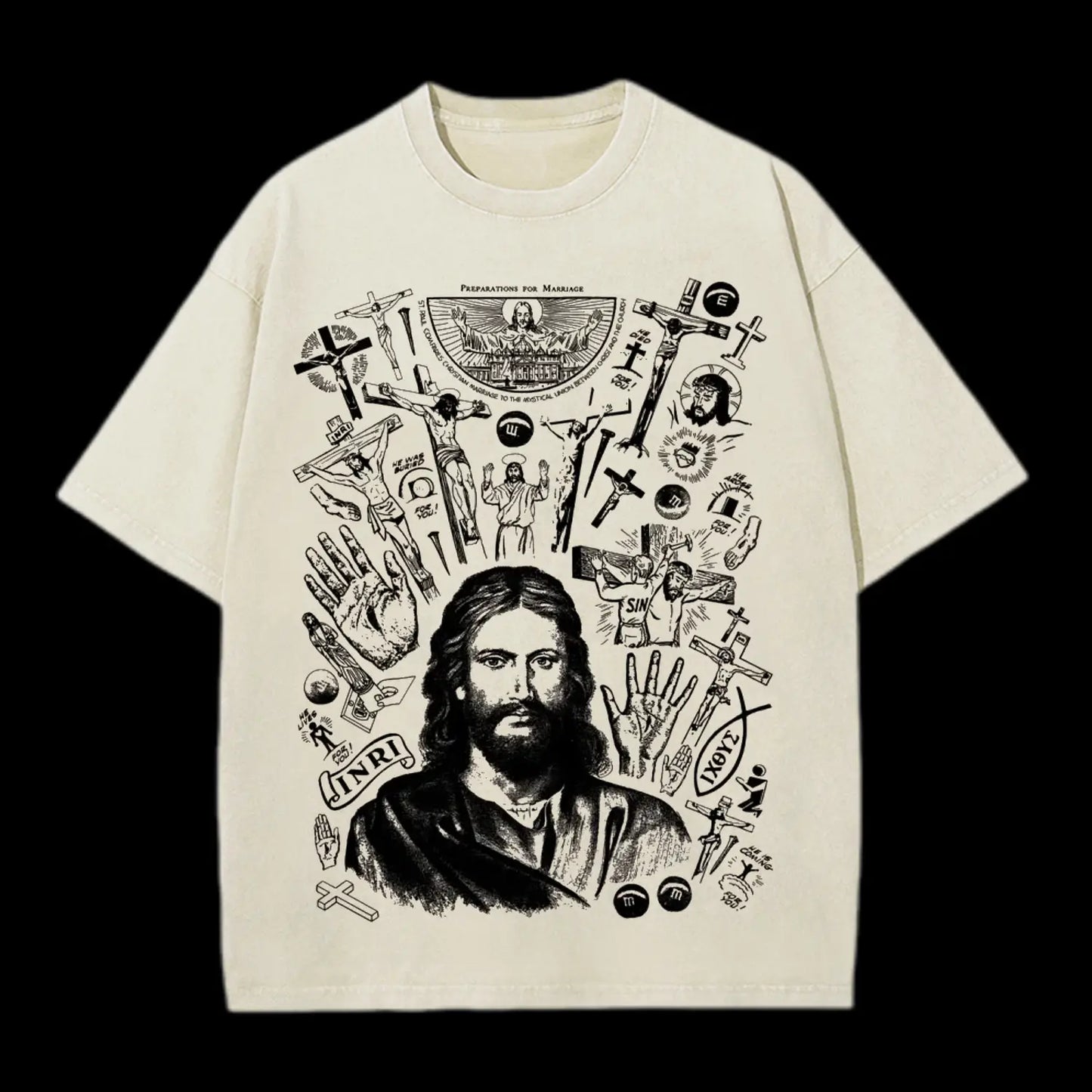 HE IS ALIVE CHRISTIAN WASHED T SHIRT