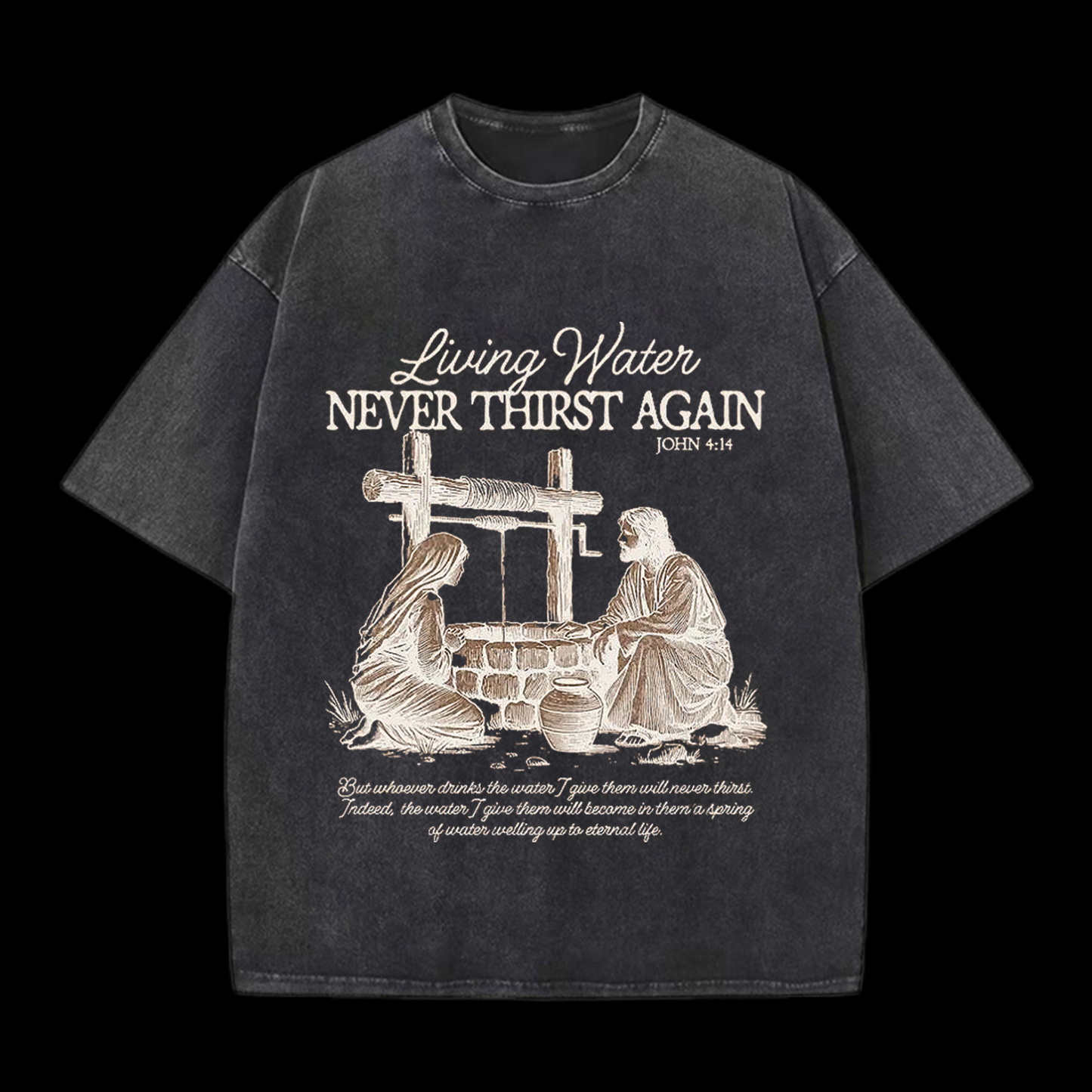 Living Water Christian Washed T-Shirt