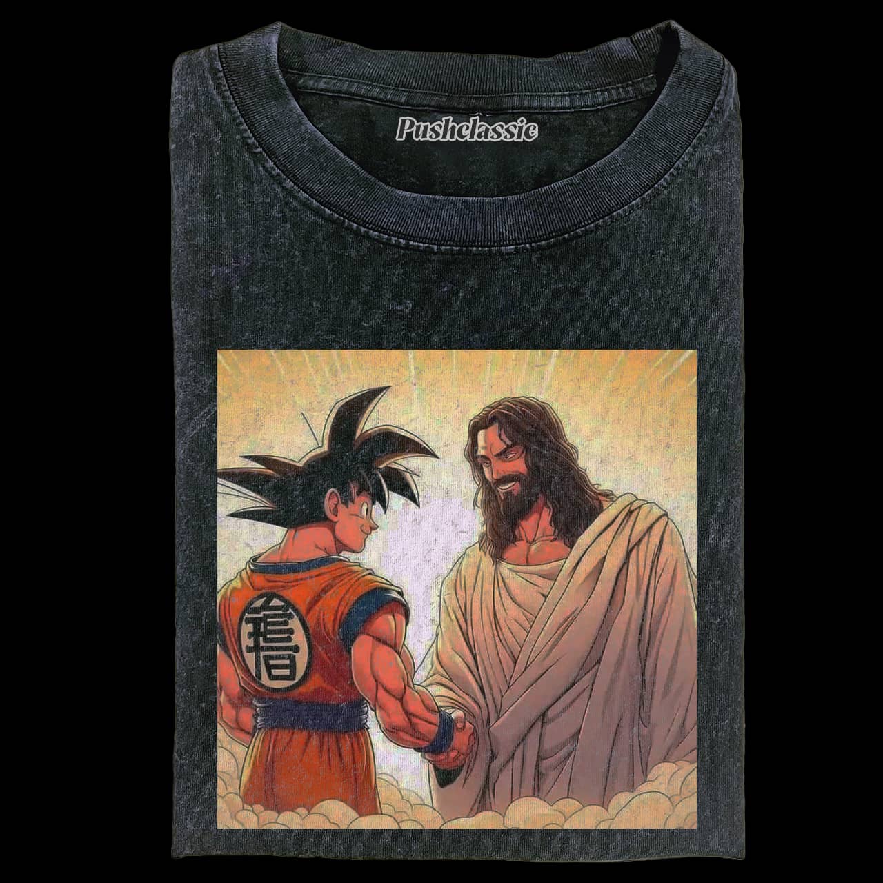 THE JESUS AND GOKU WASHED T-SHIRT