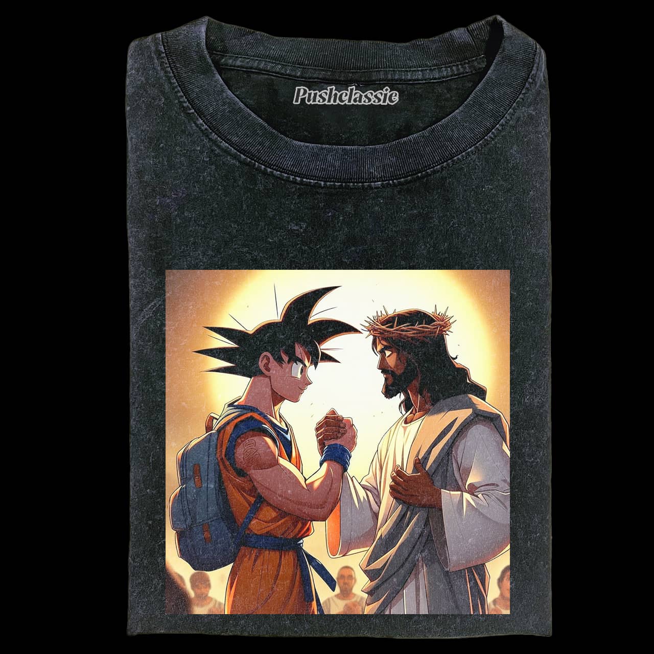THE JESUS AND GOKU WASHED T-SHIRT