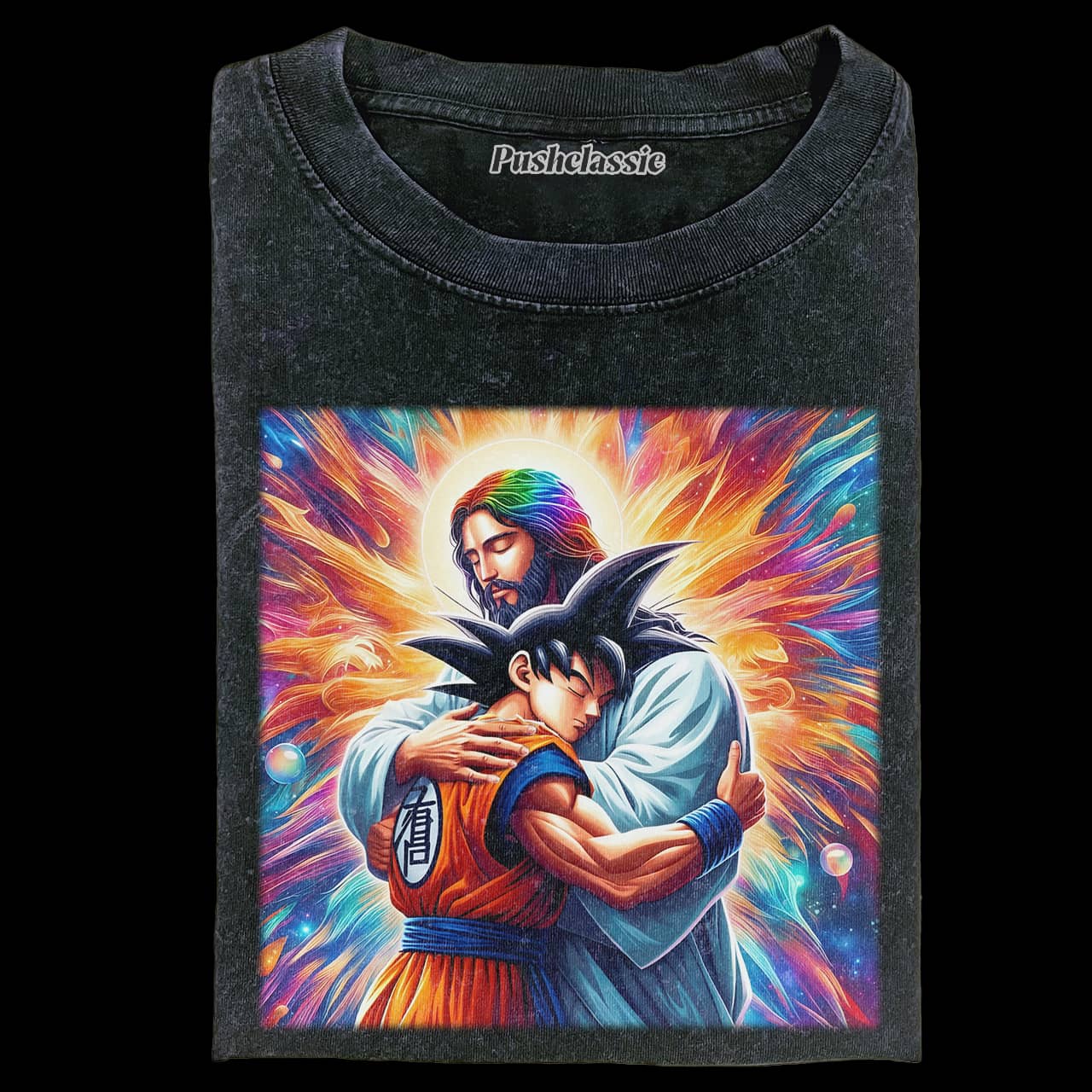 THE JESUS AND GOKU WASHED T-SHIRT