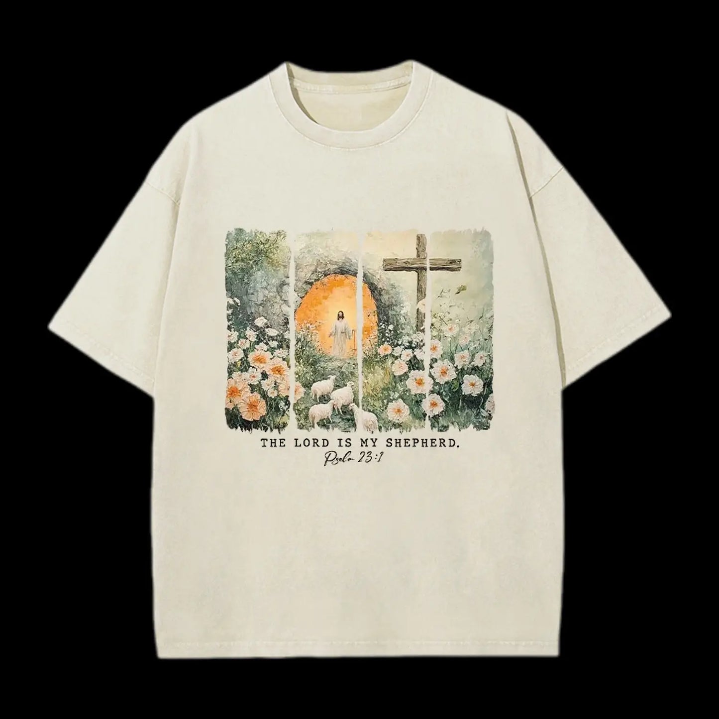 The Lord Is My Sheperd Christian Washed T-Shirt