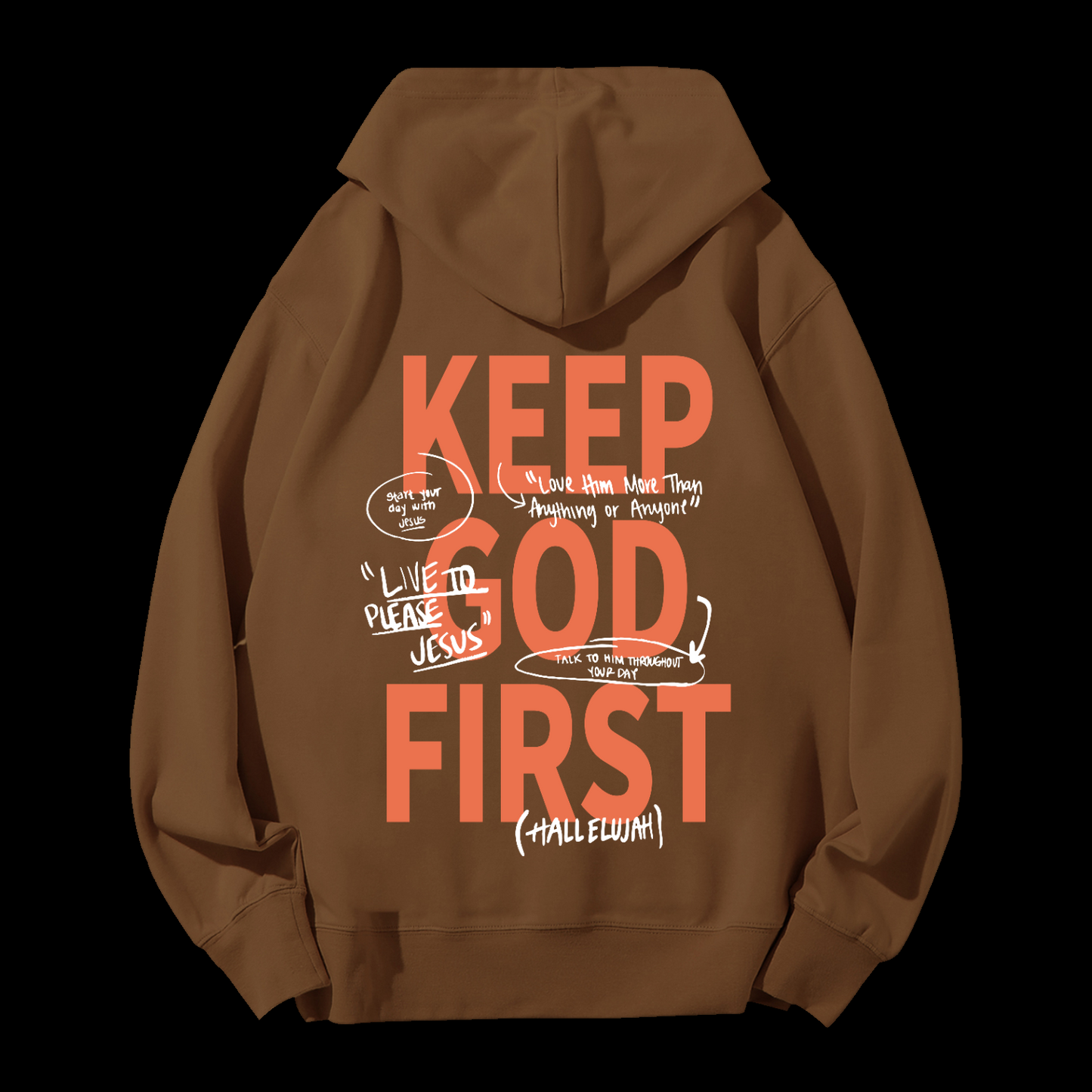 Keep God First Drawstring Hoodie