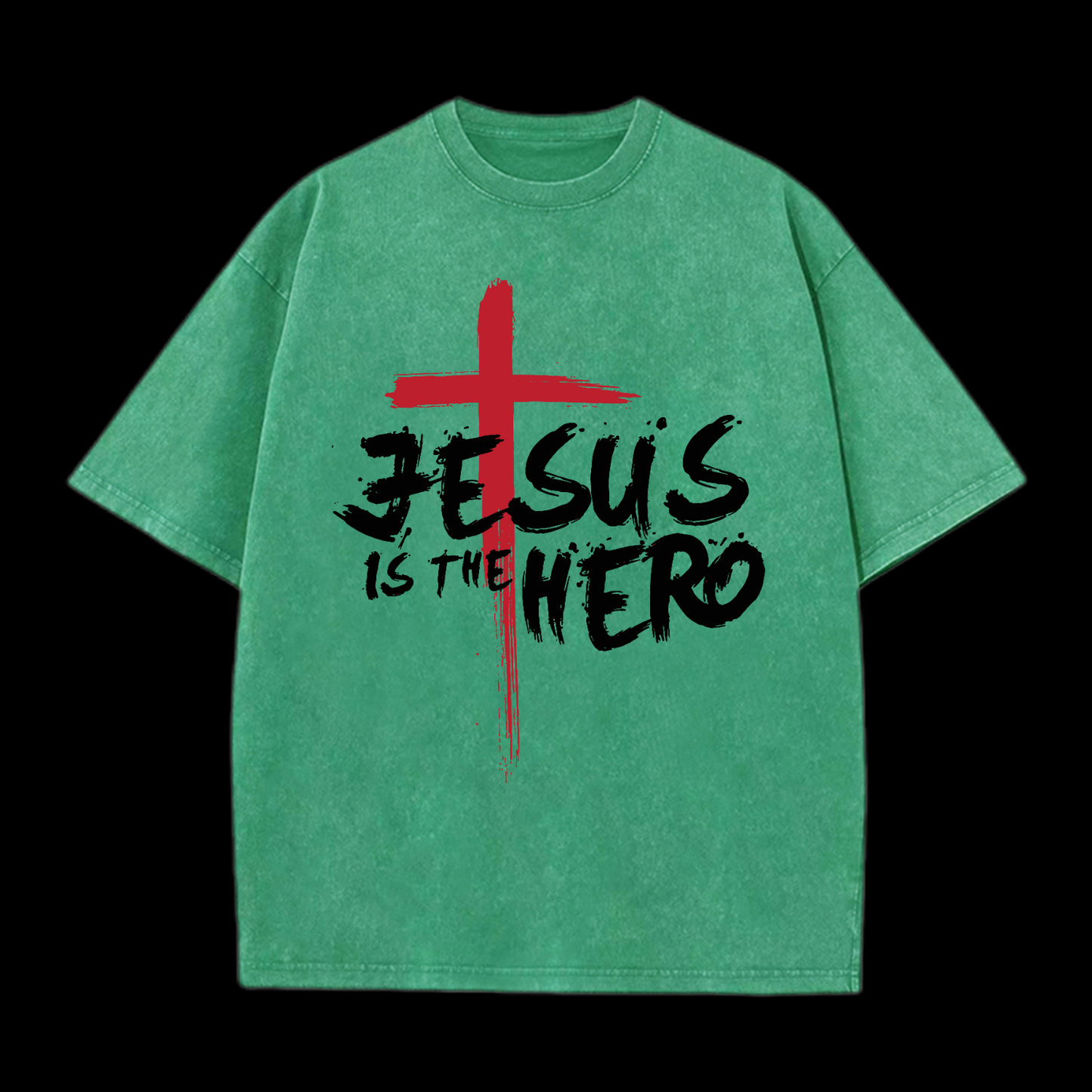 Jesus Is The Hero Washed T-Shirt