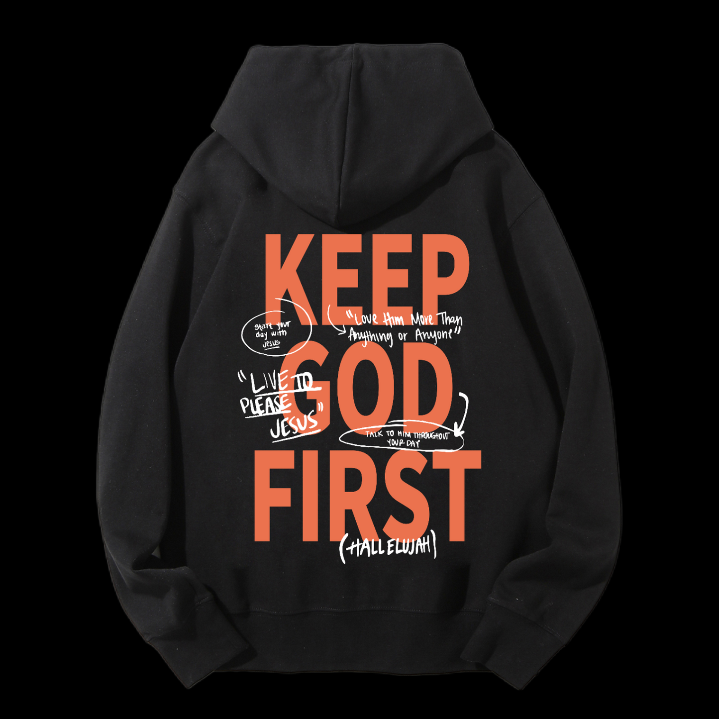 Keep God First Drawstring Hoodie
