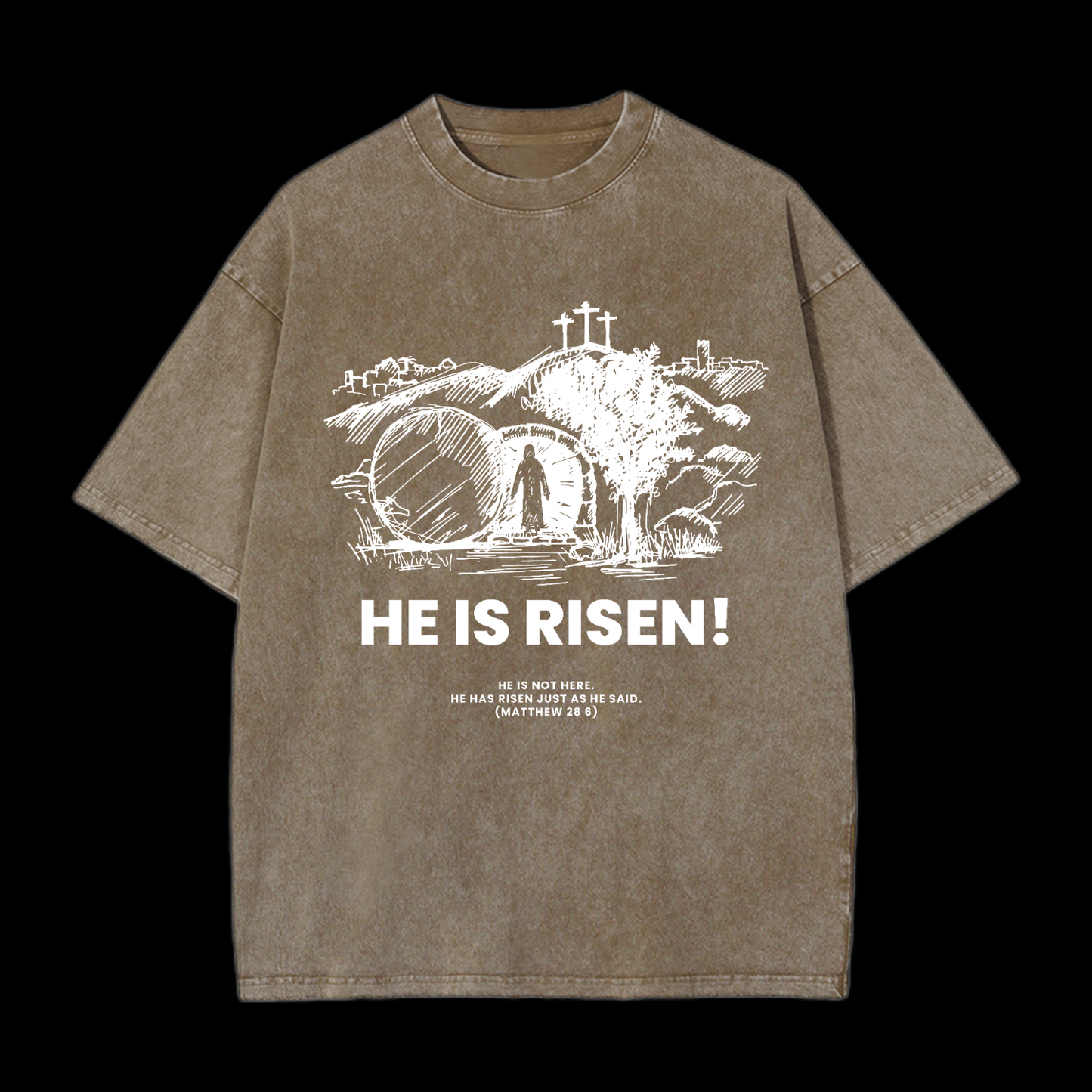 He Is Risen Washed T-Shirt