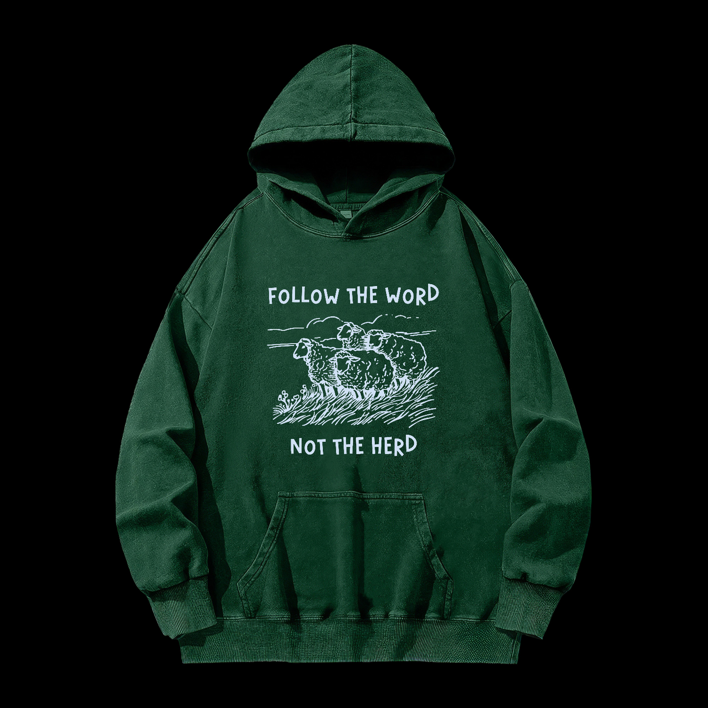 Follow The Word Not The Herd Washed Hoodie