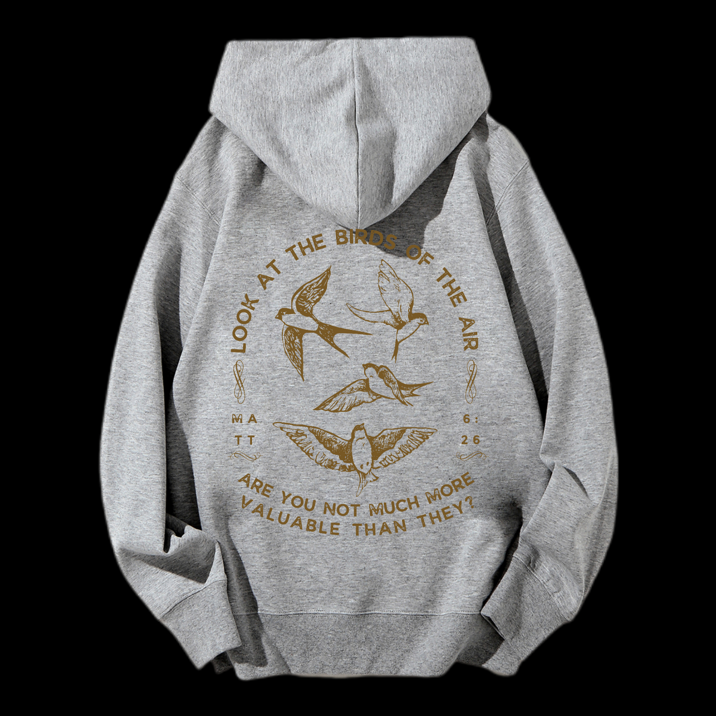Look At The Birds Of The Air Drawstring Hoodie