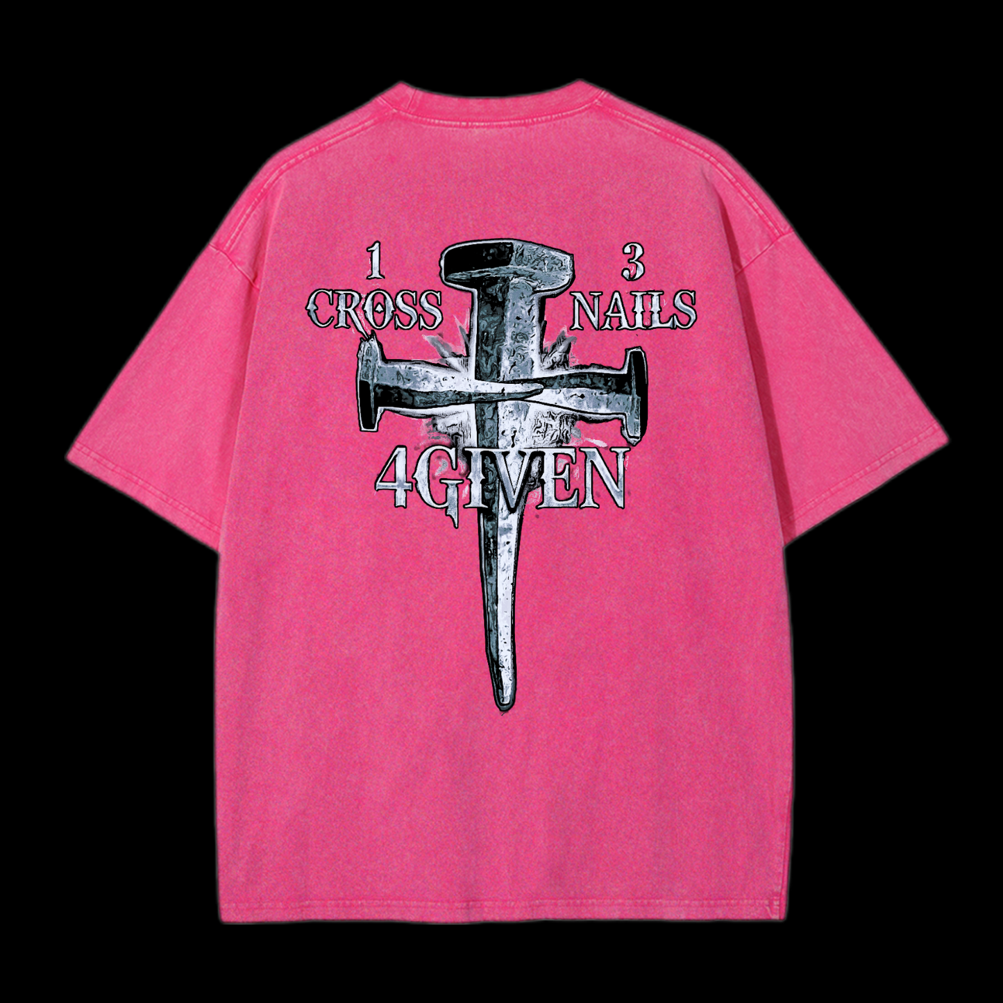 1Cross 3Nails 4Given Washed T-Shirt