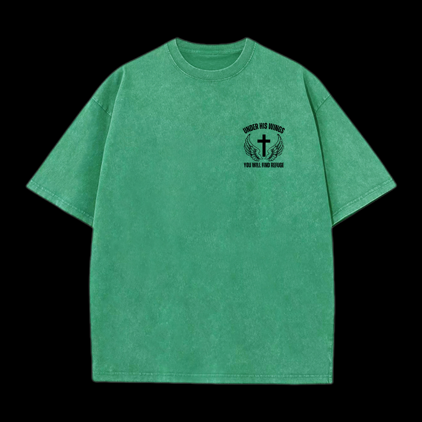 Under His Wings You Will Find Refuge Washed T-Shirt