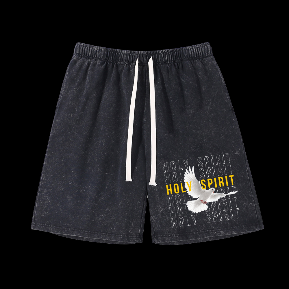 Holy Spirit Dove Washed Shorts
