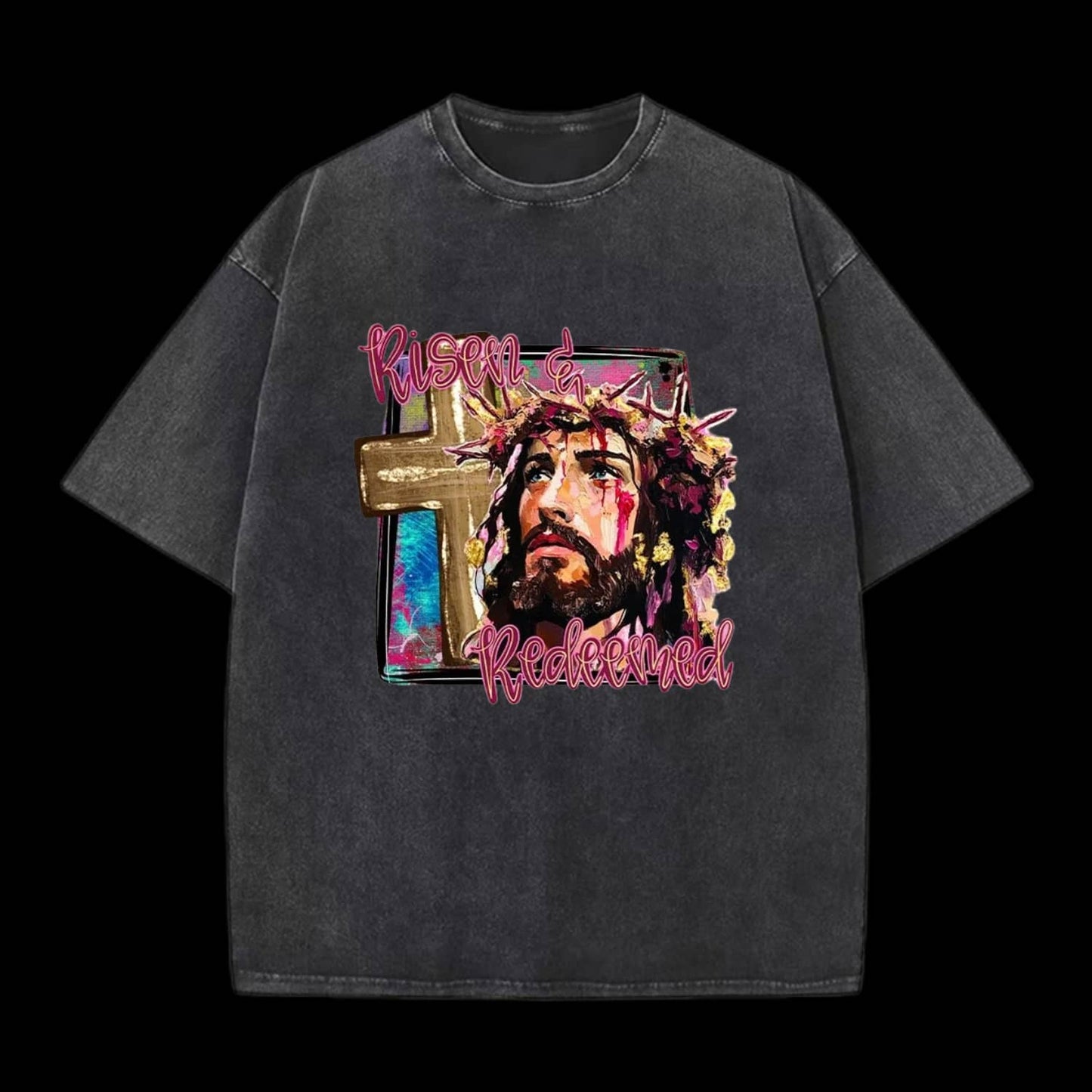 Risen And Redeemed Christian Washed T-Shirt