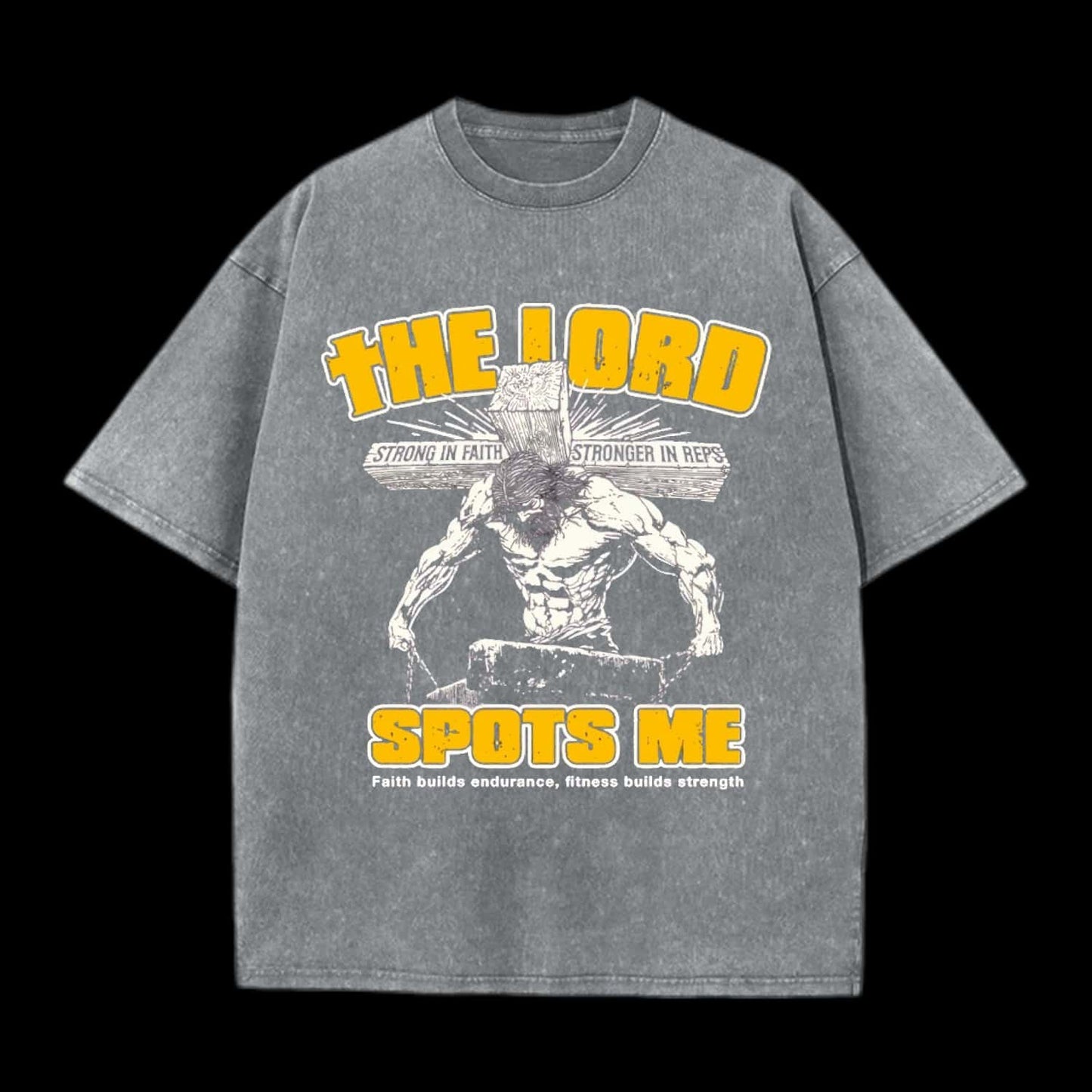 The Lord Spots Me God Gym Graphic Acid Tee