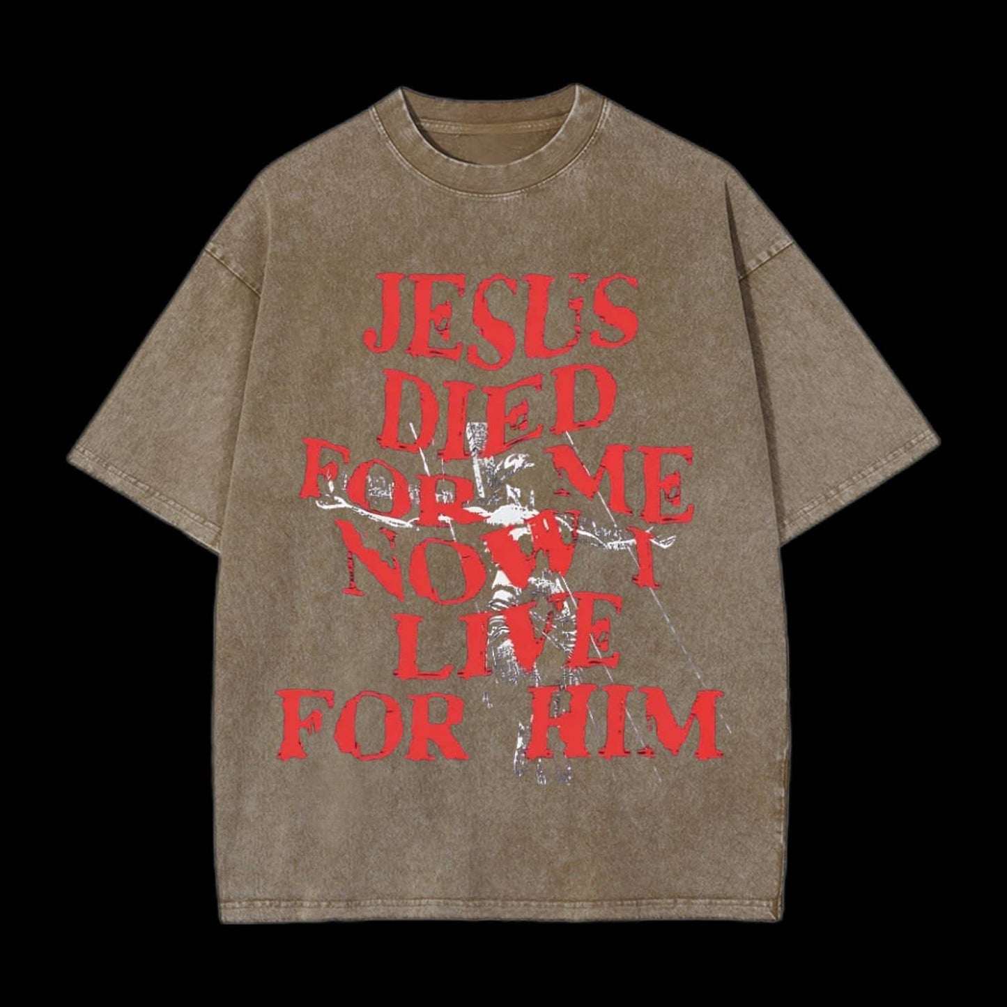 Jesus Died For Us Christian Washed T-Shirt