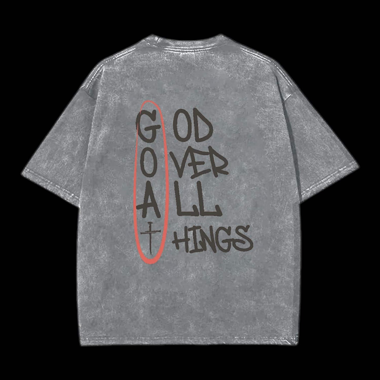 God Over All Things Washed Distressed Tee