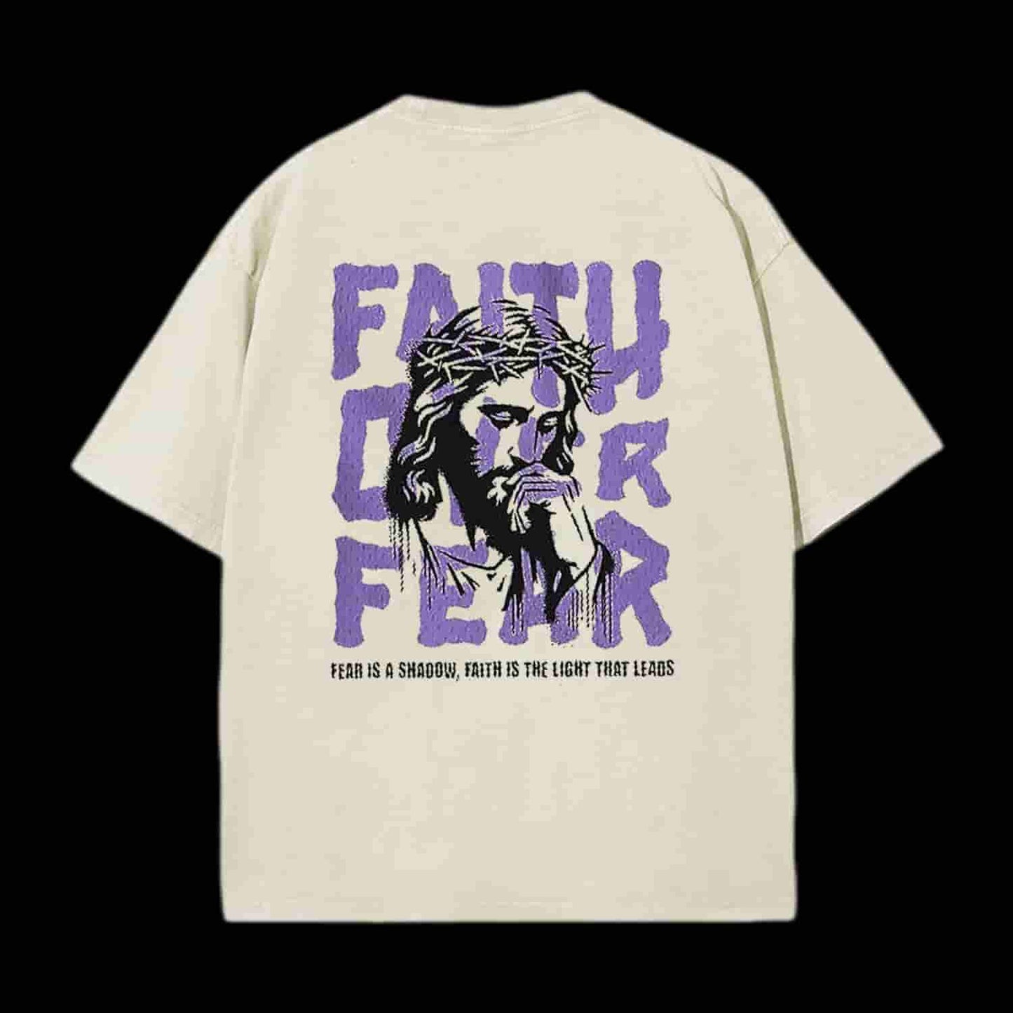Faith Over Fear White Christian Tee