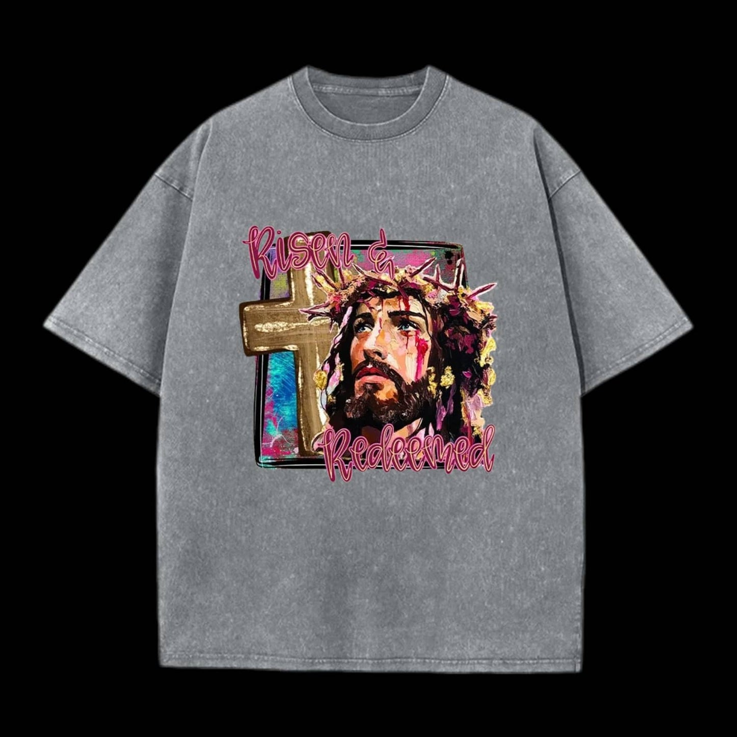 Risen And Redeemed Christian Washed T-Shirt