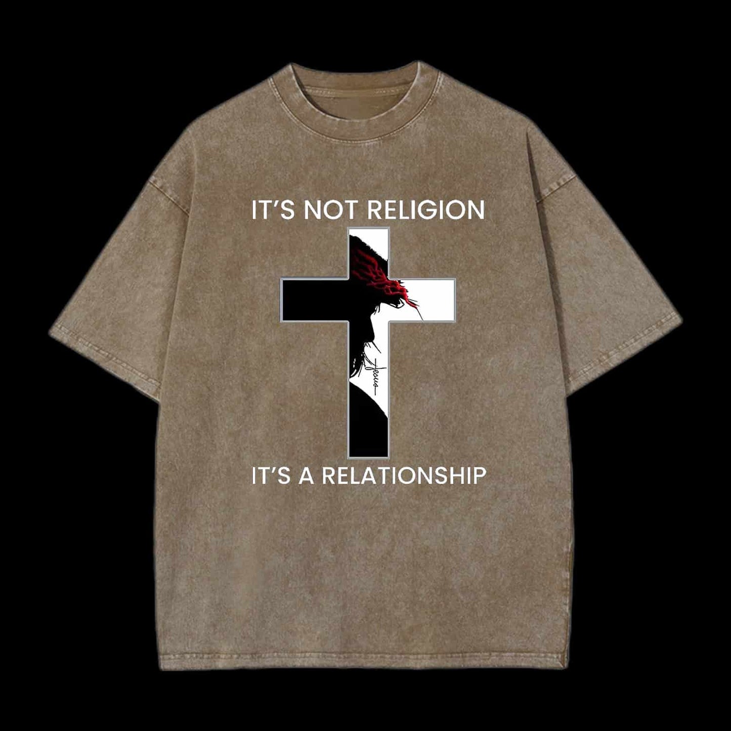 It's Not Religion It's a Relationship Jesus Cross Tee