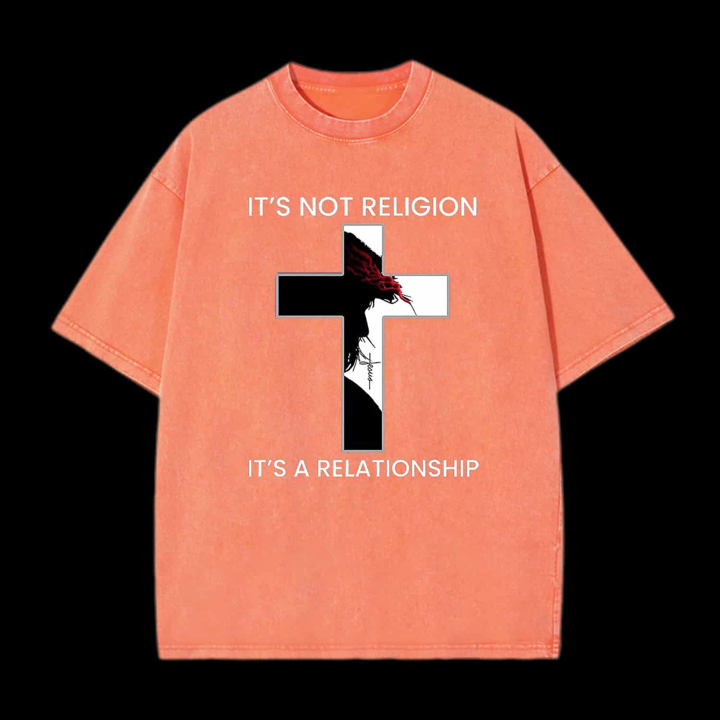 It's Not Religion It's a Relationship Jesus Cross Tee