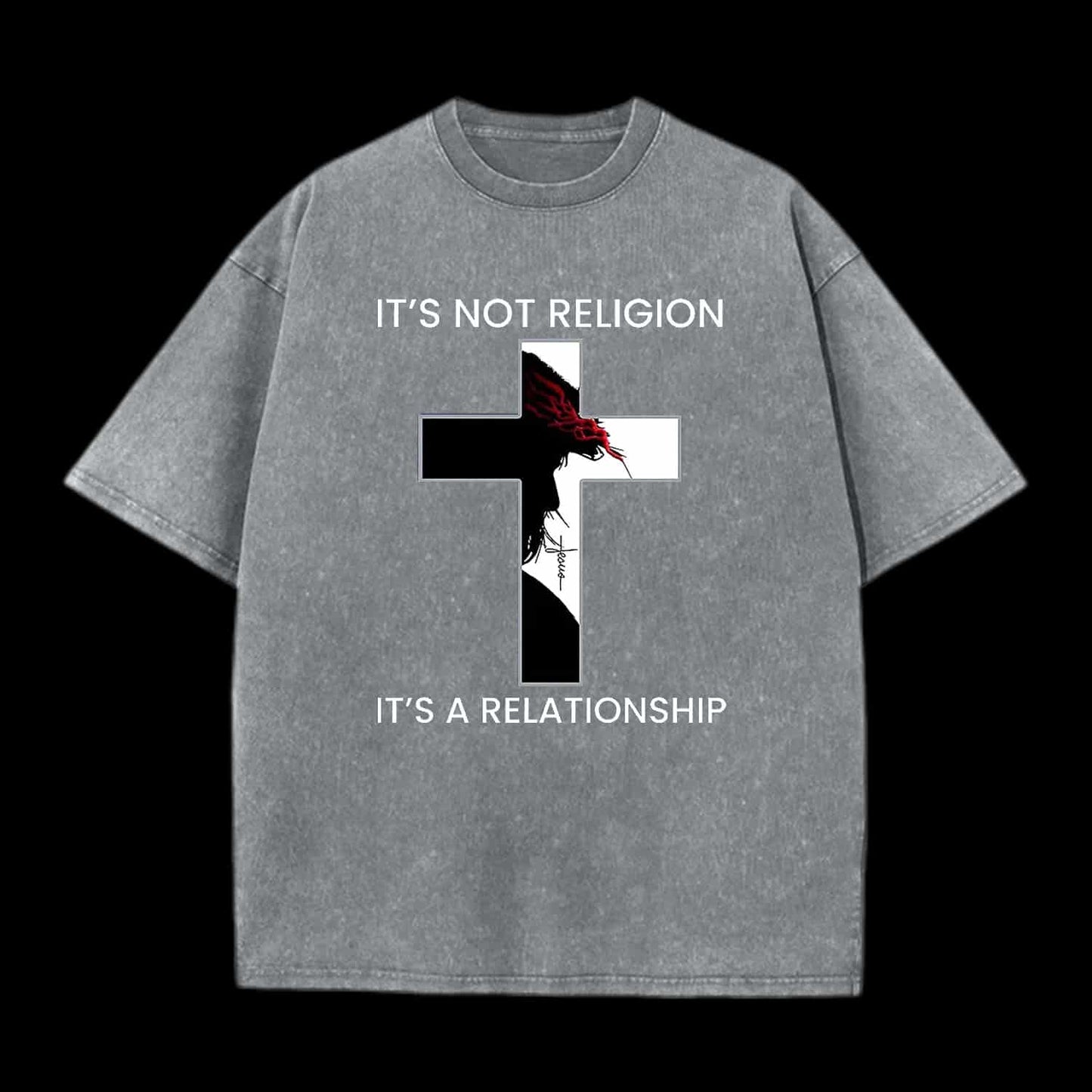 It's Not Religion It's a Relationship Jesus Cross Tee