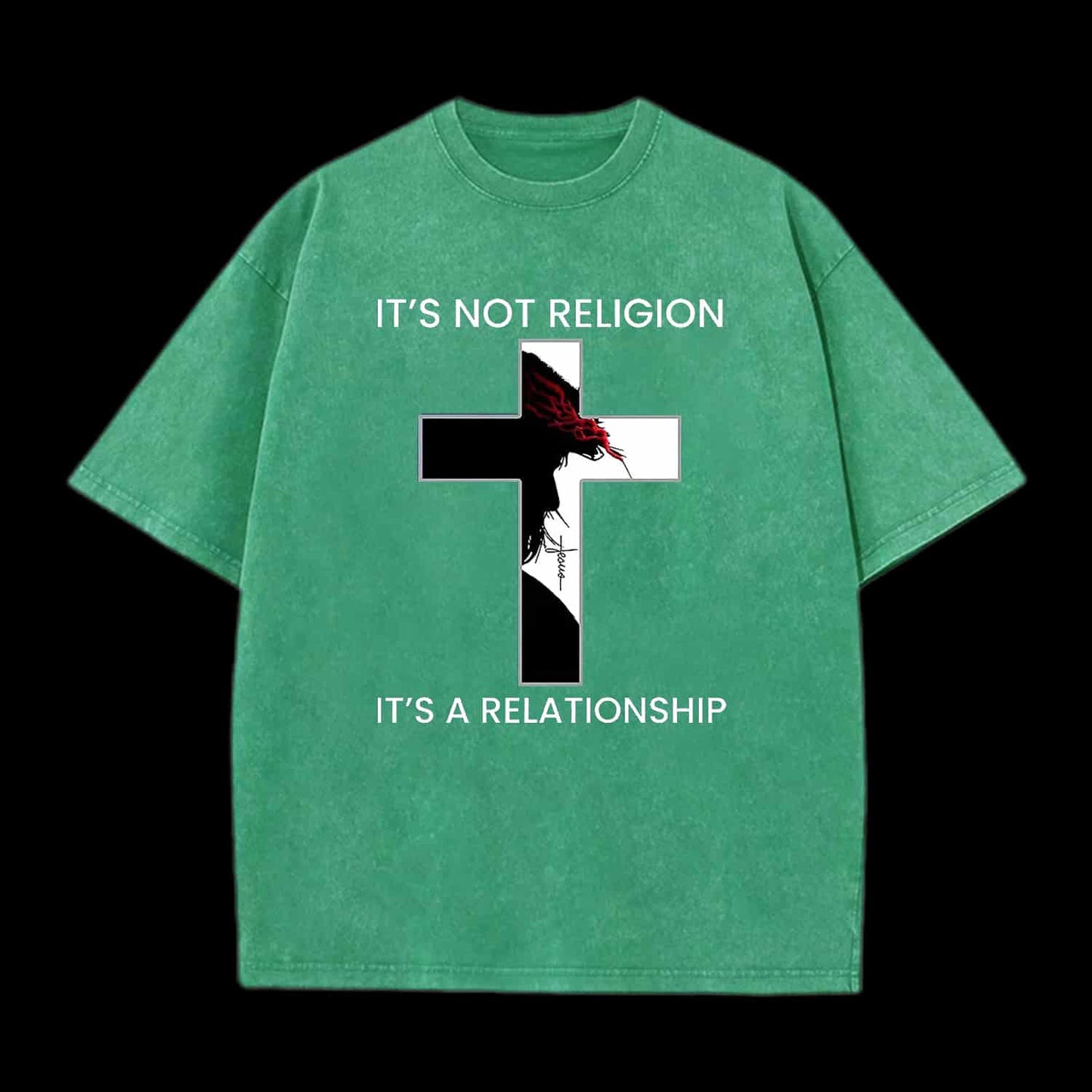 It's Not Religion It's a Relationship Jesus Cross Tee