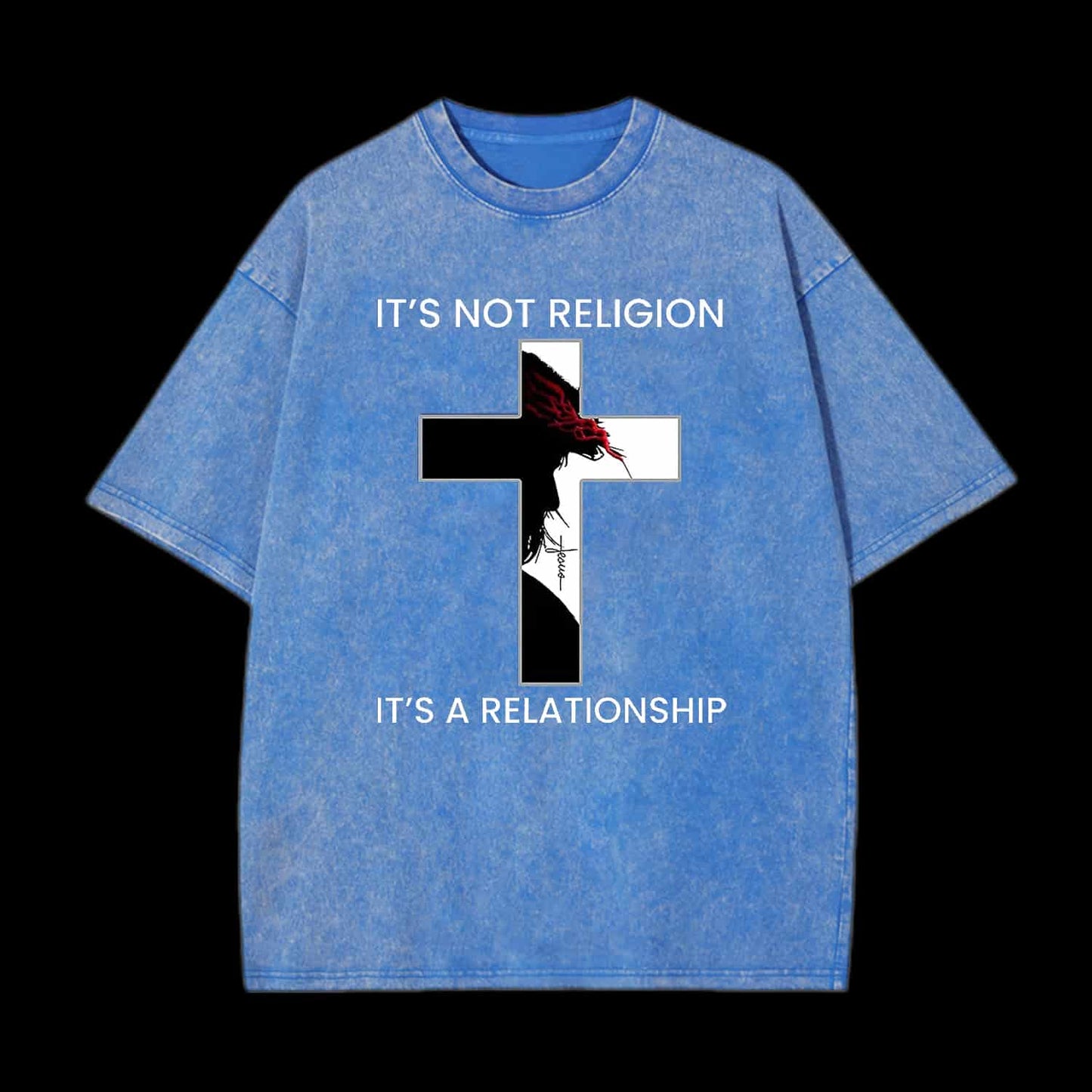 It's Not Religion It's a Relationship Jesus Cross Tee