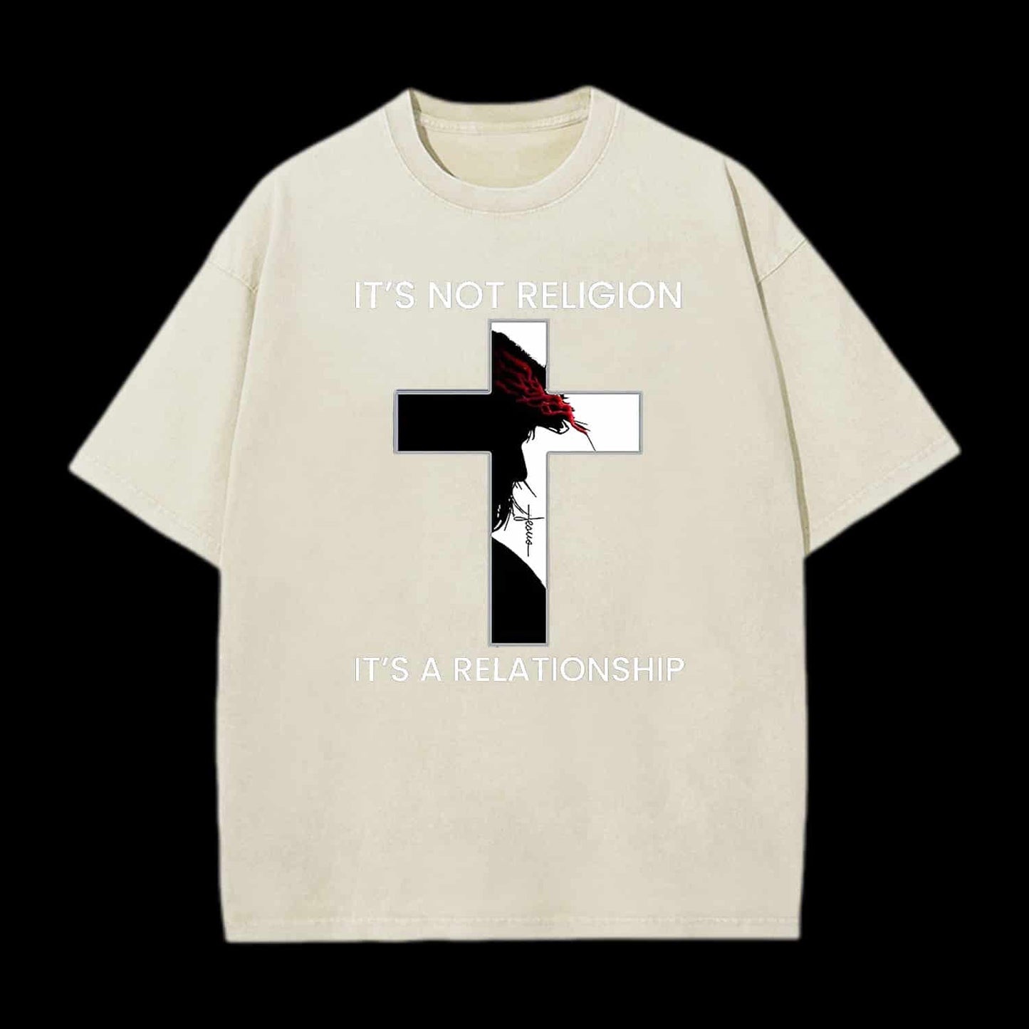 It's Not Religion It's a Relationship Jesus Cross Tee
