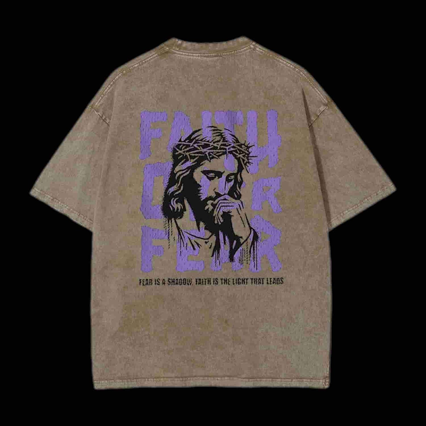 Faith Over Fear White Christian Tee
