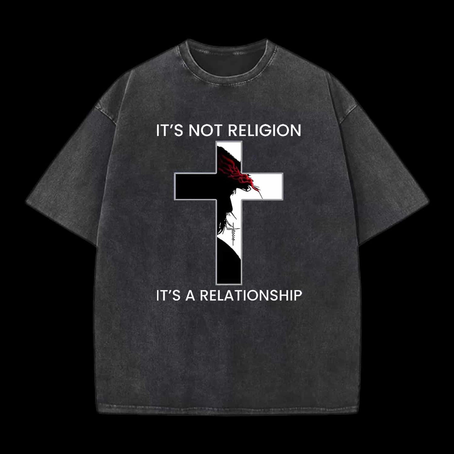 It's Not Religion It's a Relationship Jesus Cross Tee