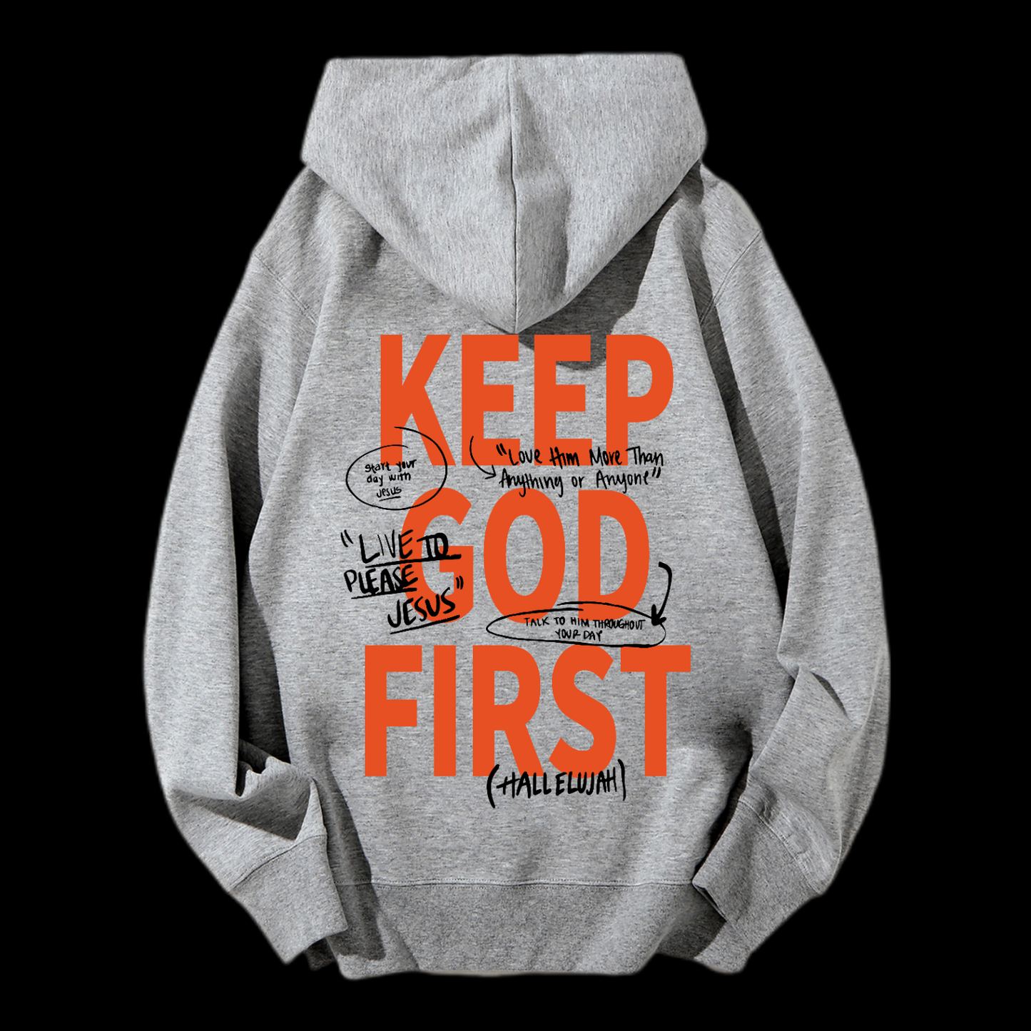 Keep God First Drawstring Hoodie