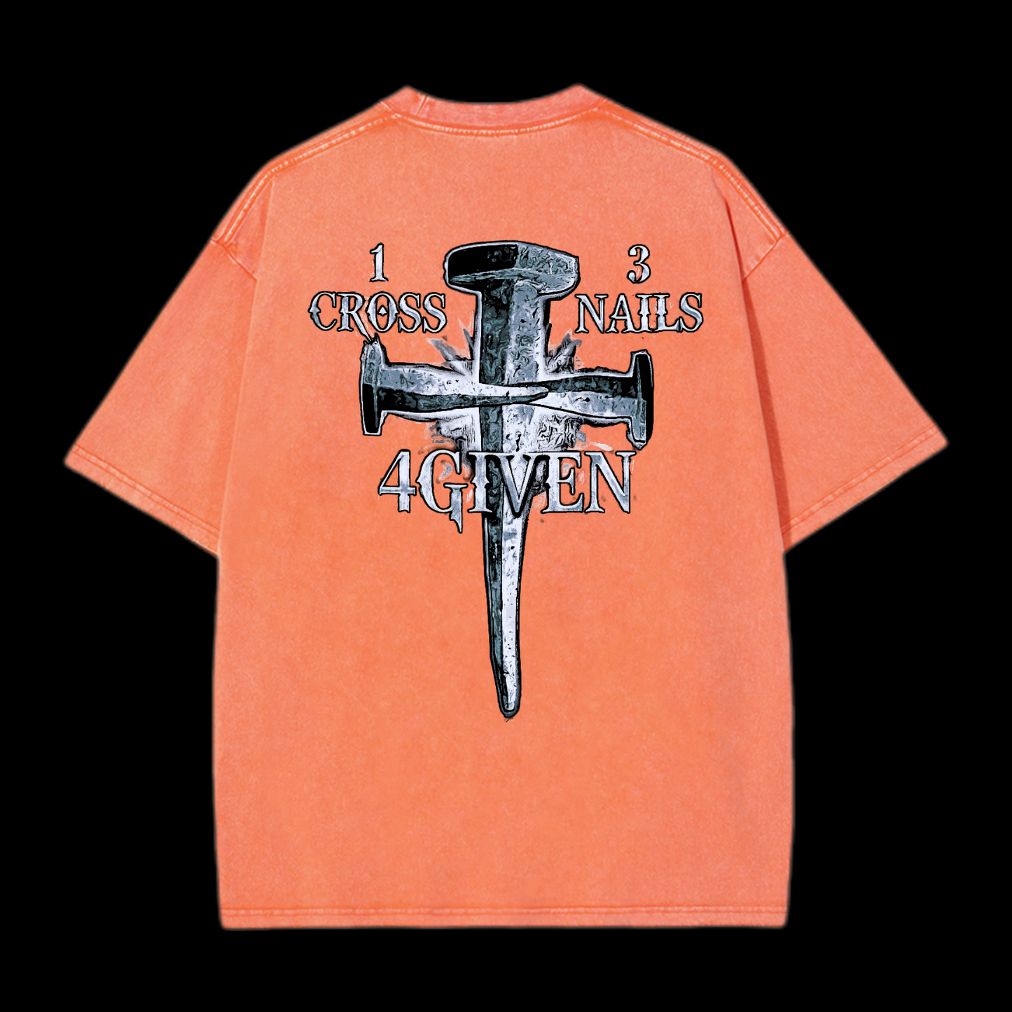 1Cross 3Nails 4Given Washed T-Shirt