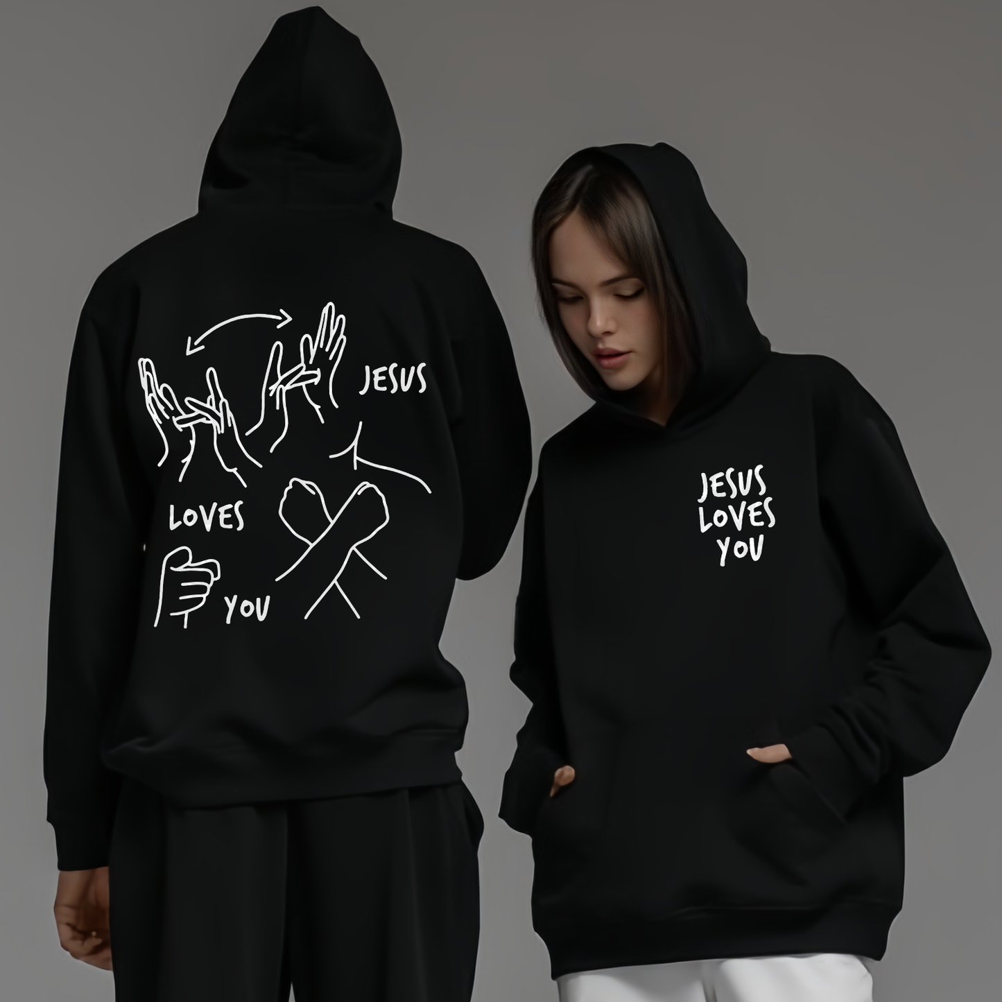 Jesus Loves You Drawstring Hoodie