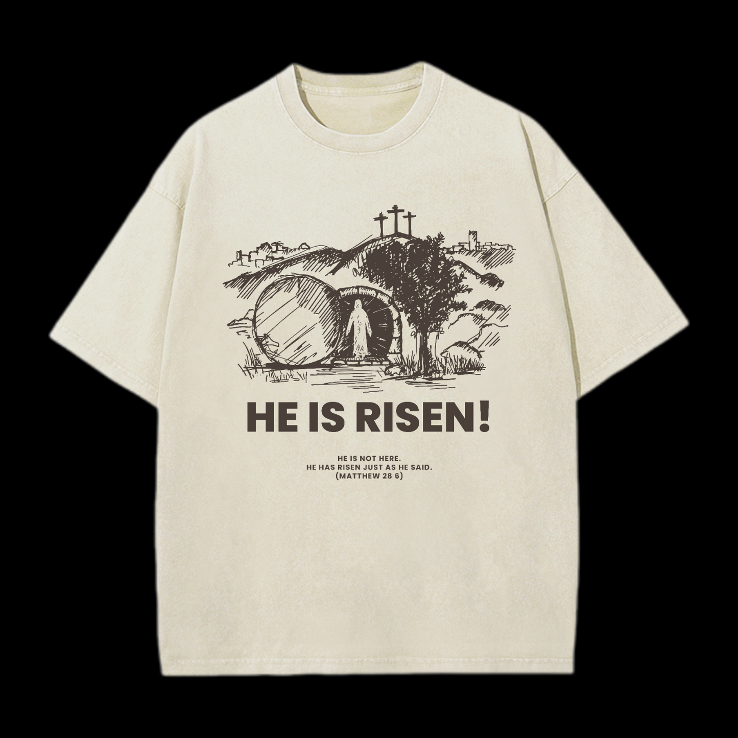 He Is Risen Washed T-Shirt