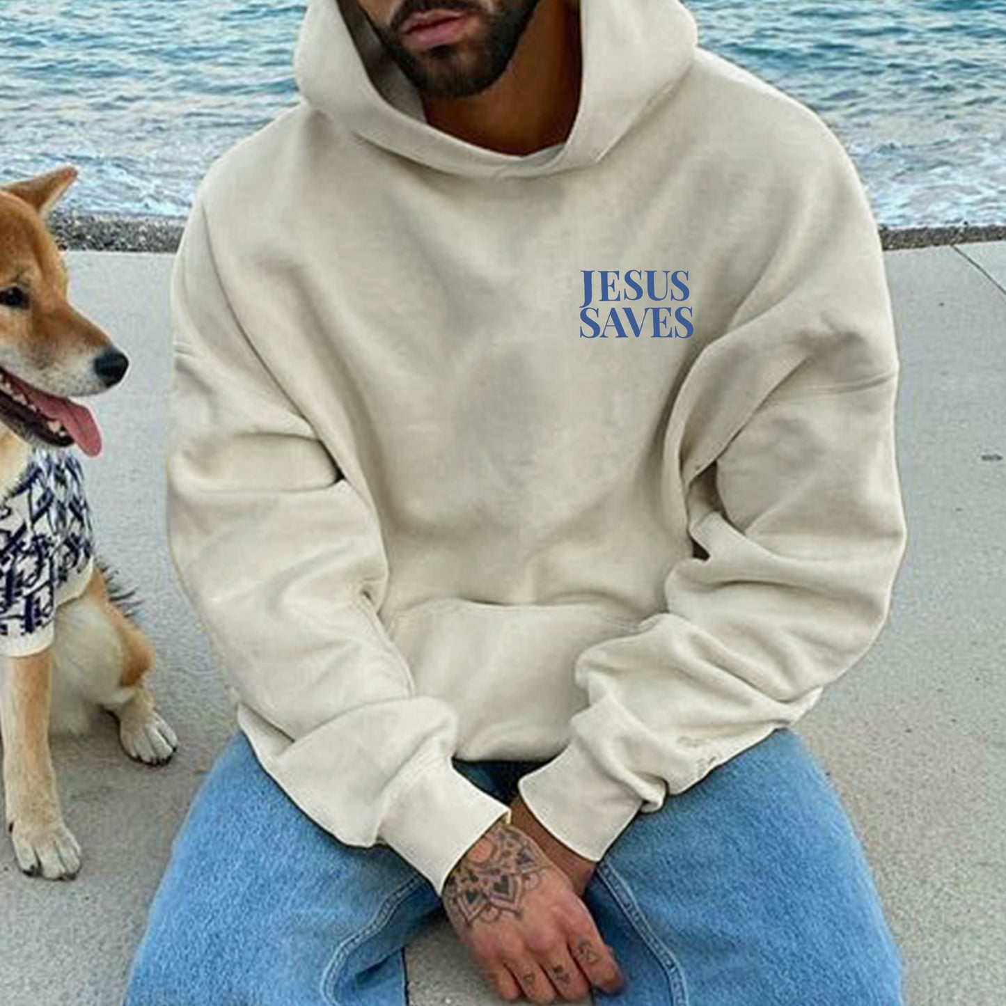 Jesus Saves Washed Hoodie