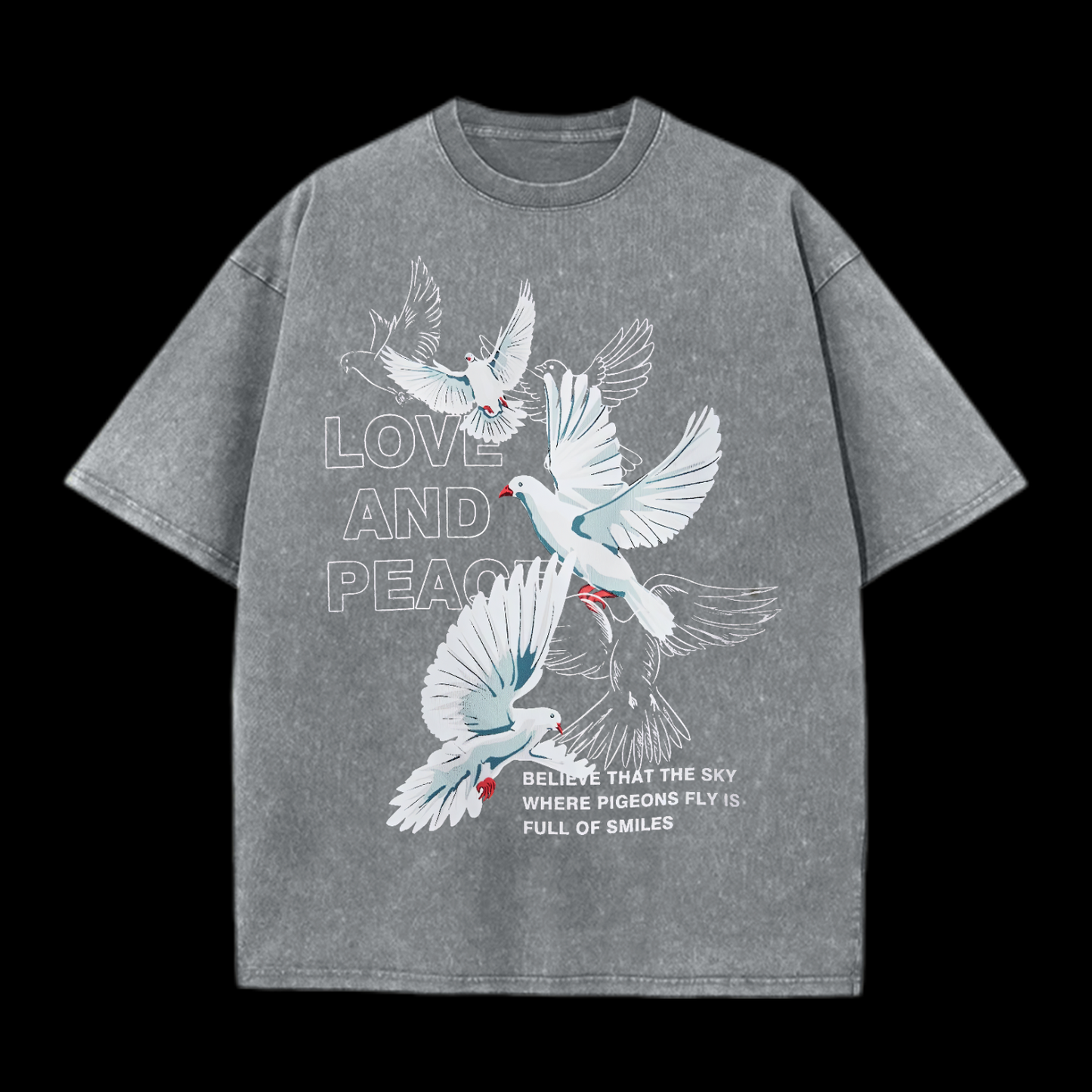 Love And Peace Washed T-Shirt