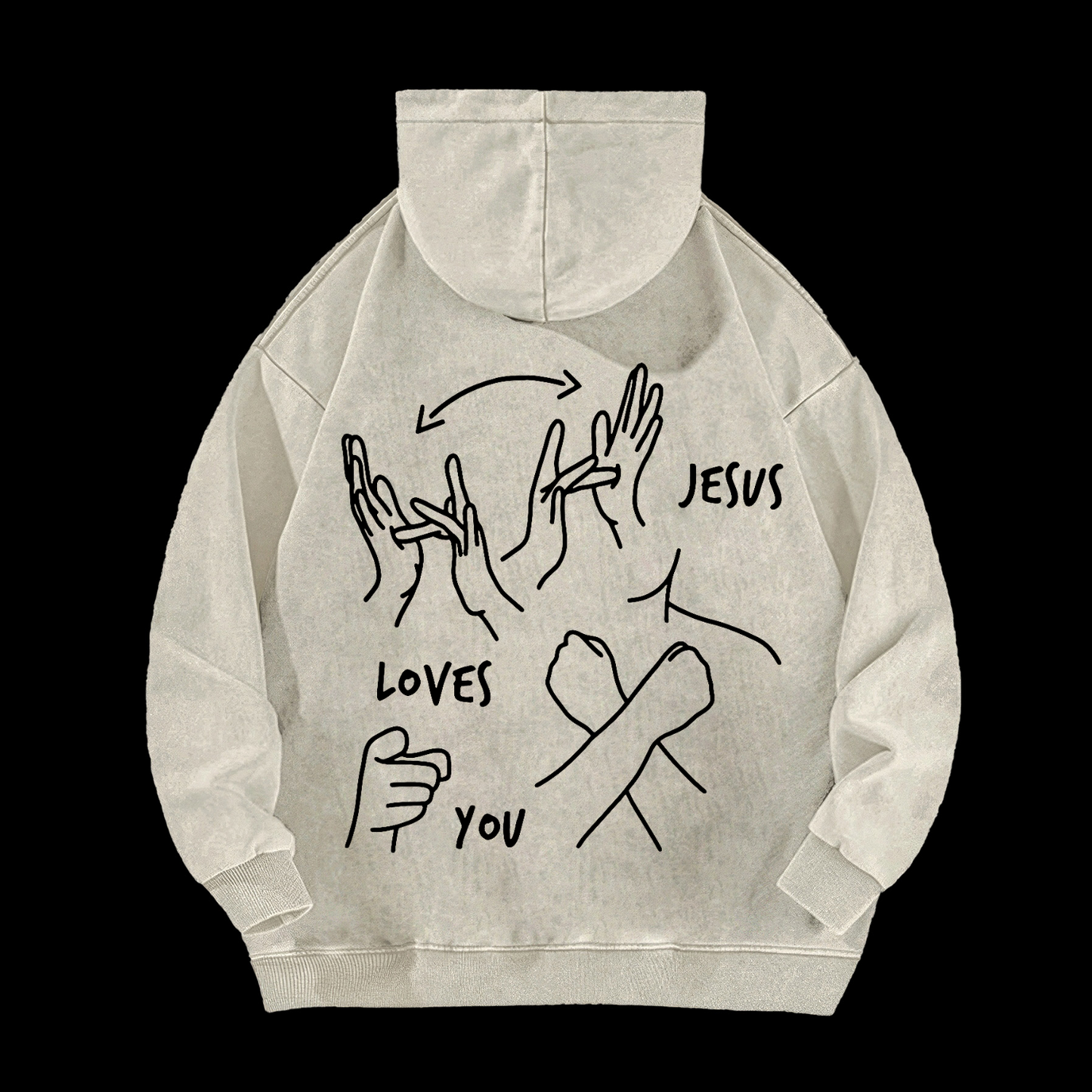 Jesus Loves You Washed Hoodie