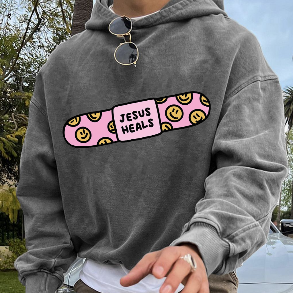Jesus Heals Washed Hoodie