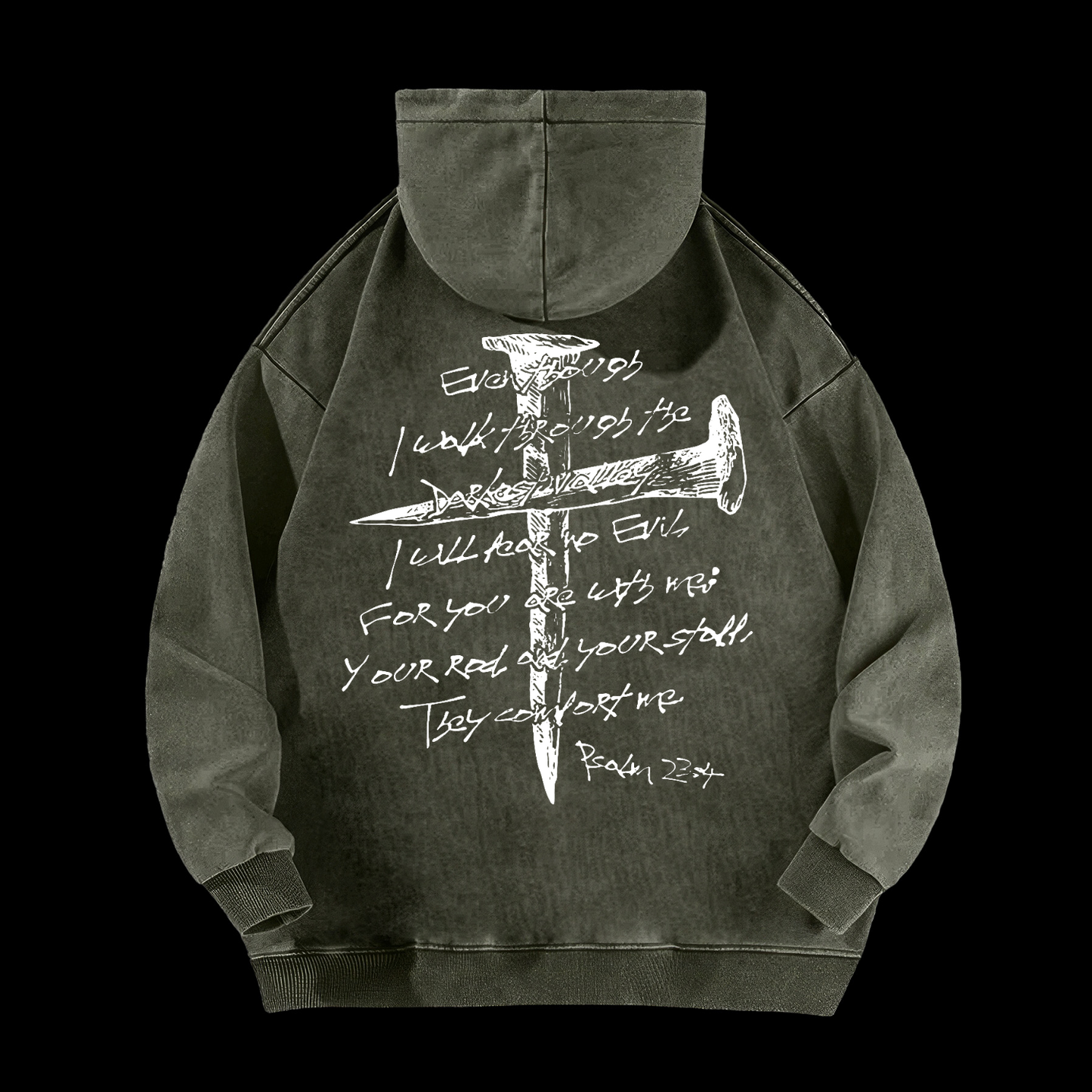 I Will Fear No Evil Washed Hoodie