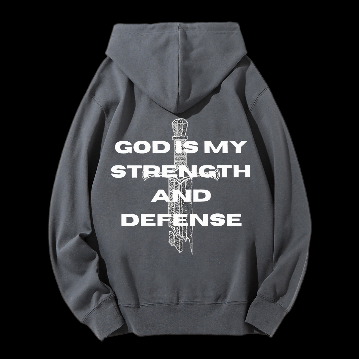 God Is My Strength And Defense Drawstring Hoodie
