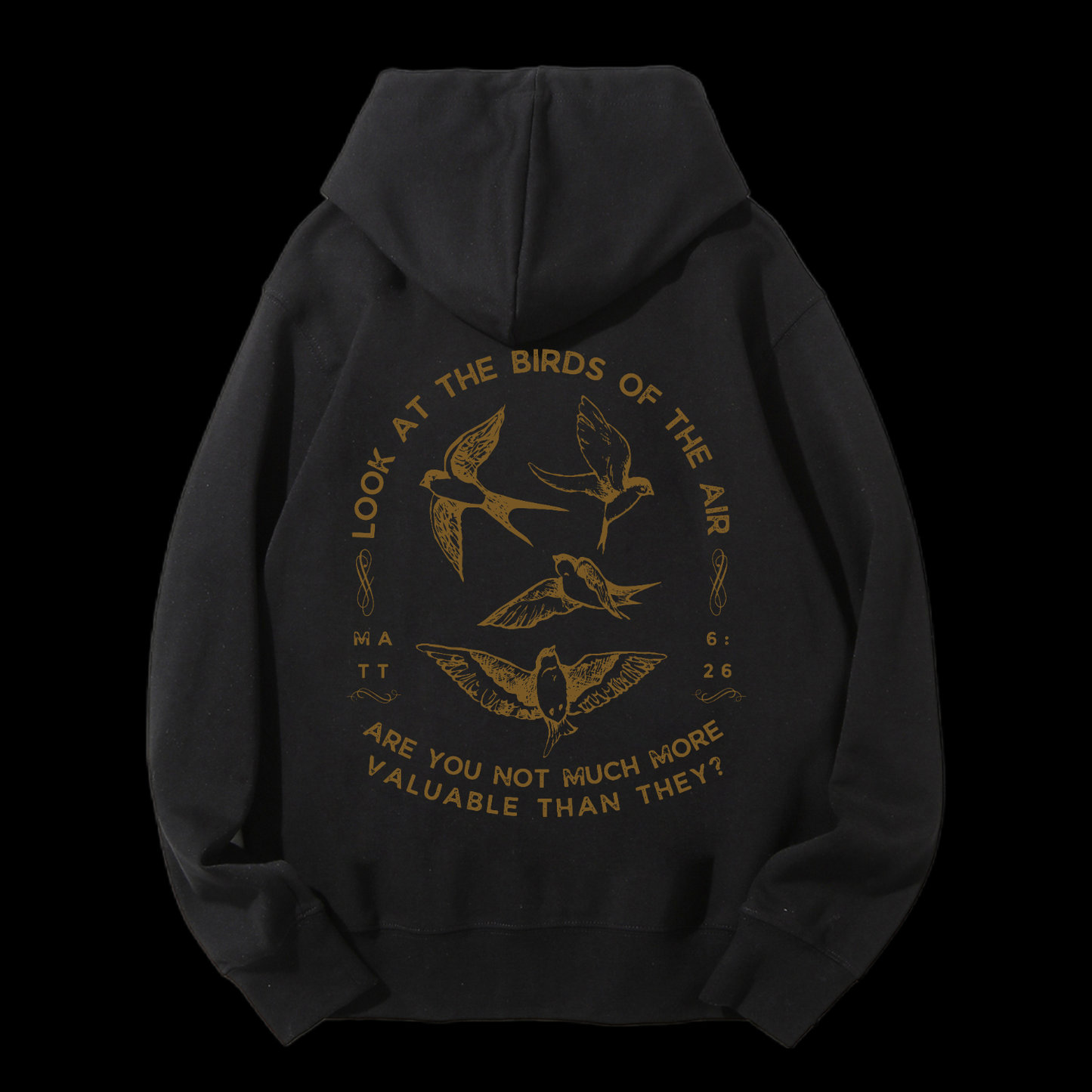 Look At The Birds Of The Air Drawstring Hoodie