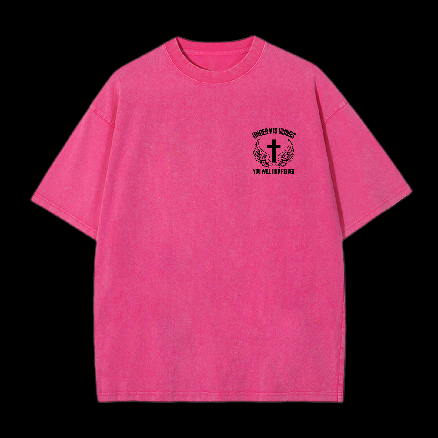 Under His Wings You Will Find Refuge Washed T-Shirt