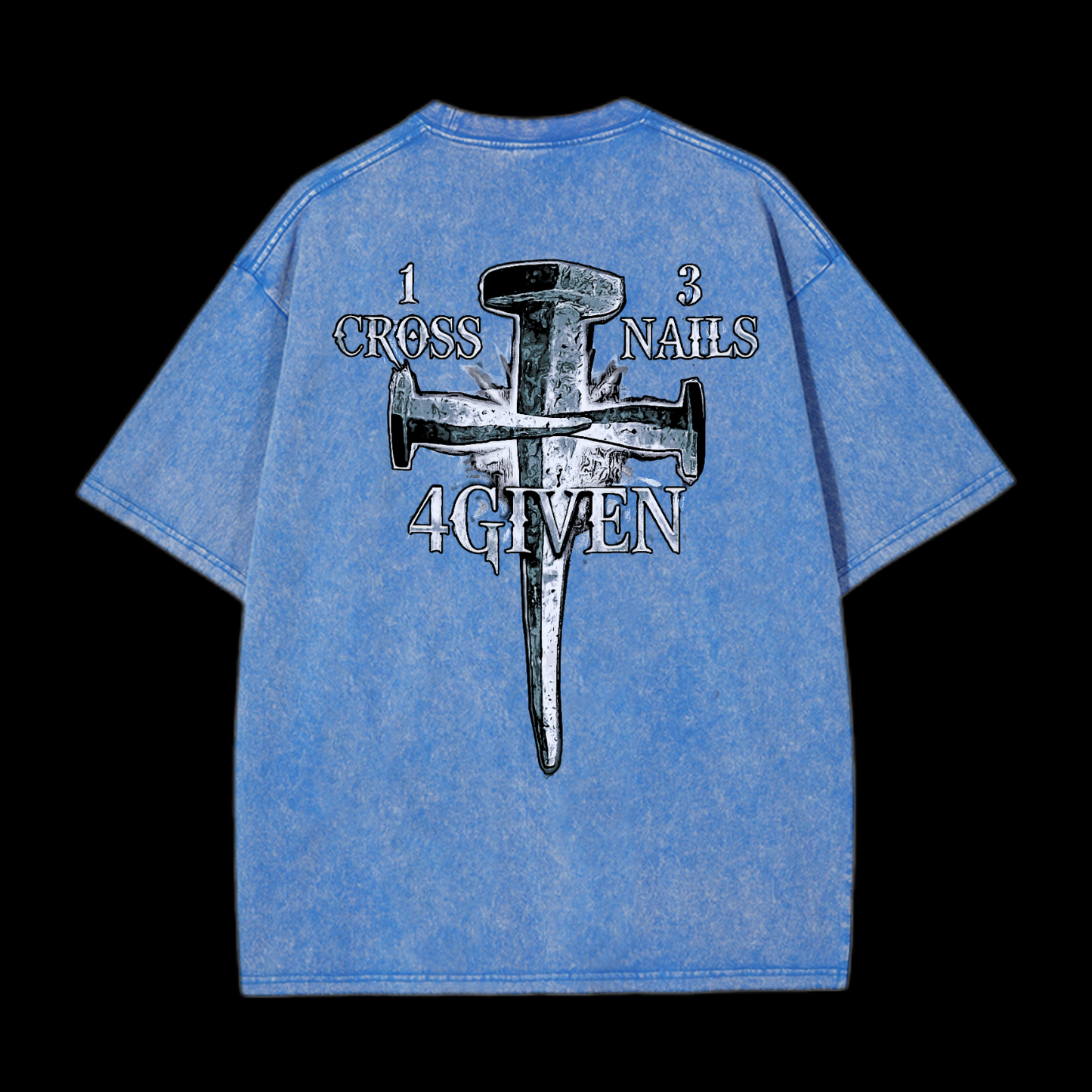 1Cross 3Nails 4Given Washed T-Shirt