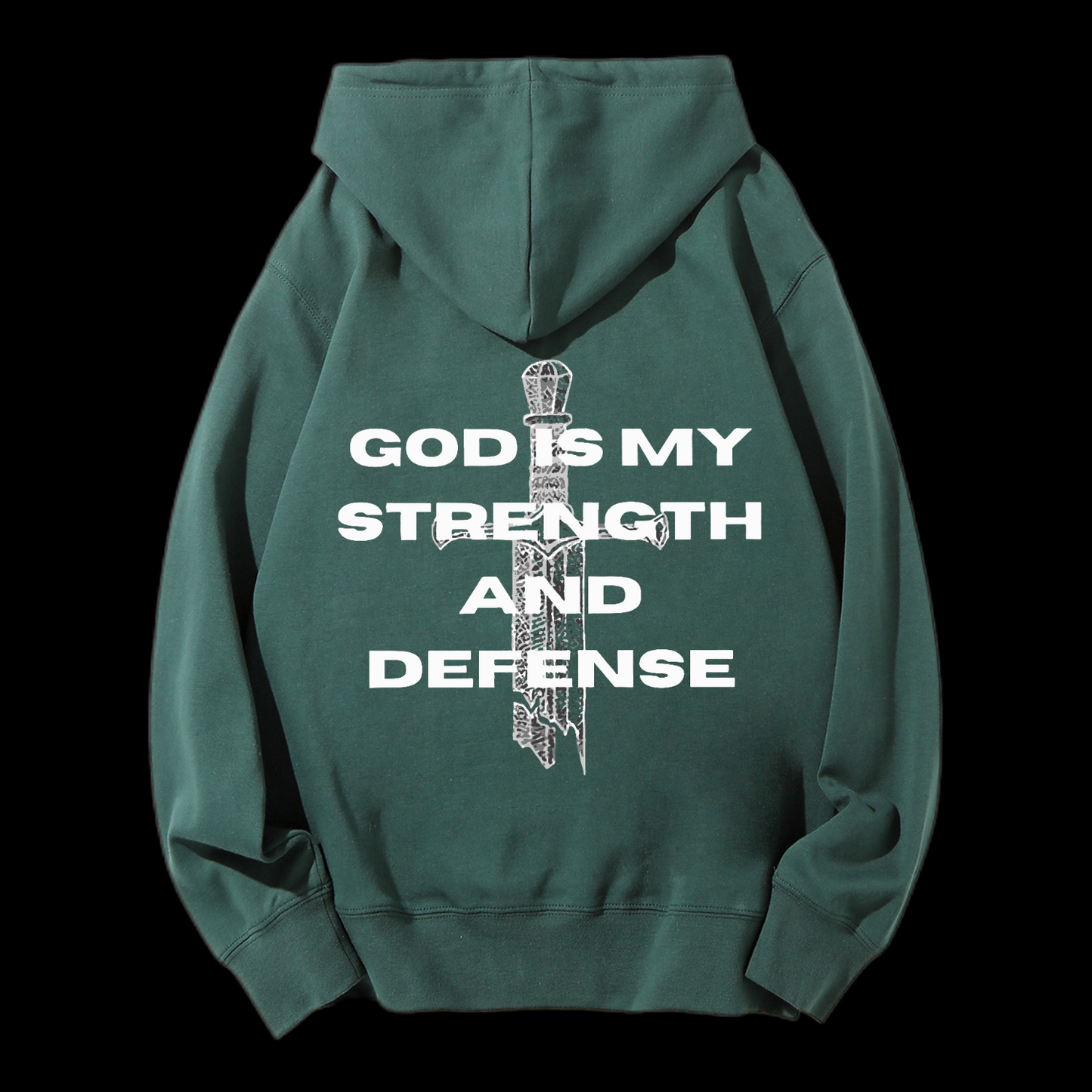 God Is My Strength And Defense Drawstring Hoodie
