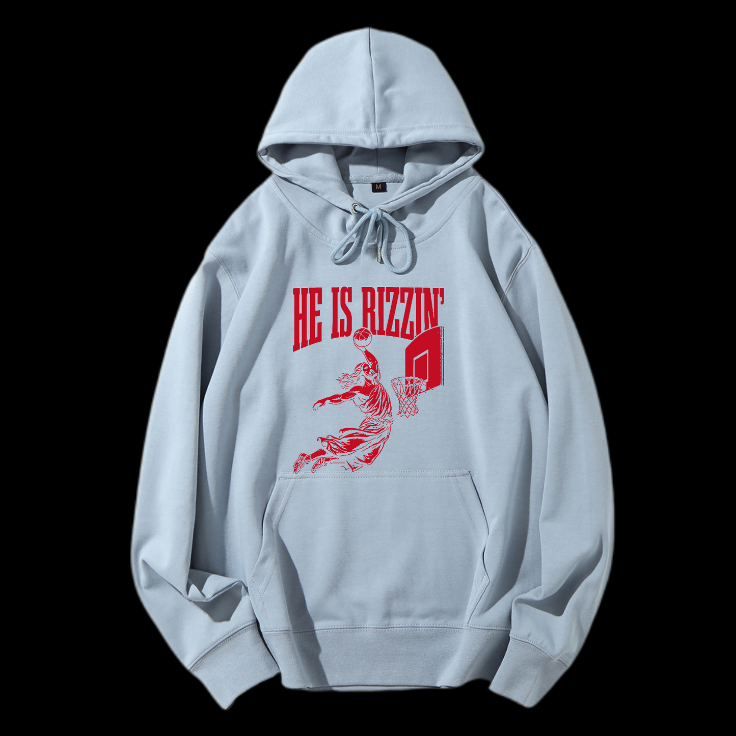 He Is Rizzin' Drawstring Hoodie