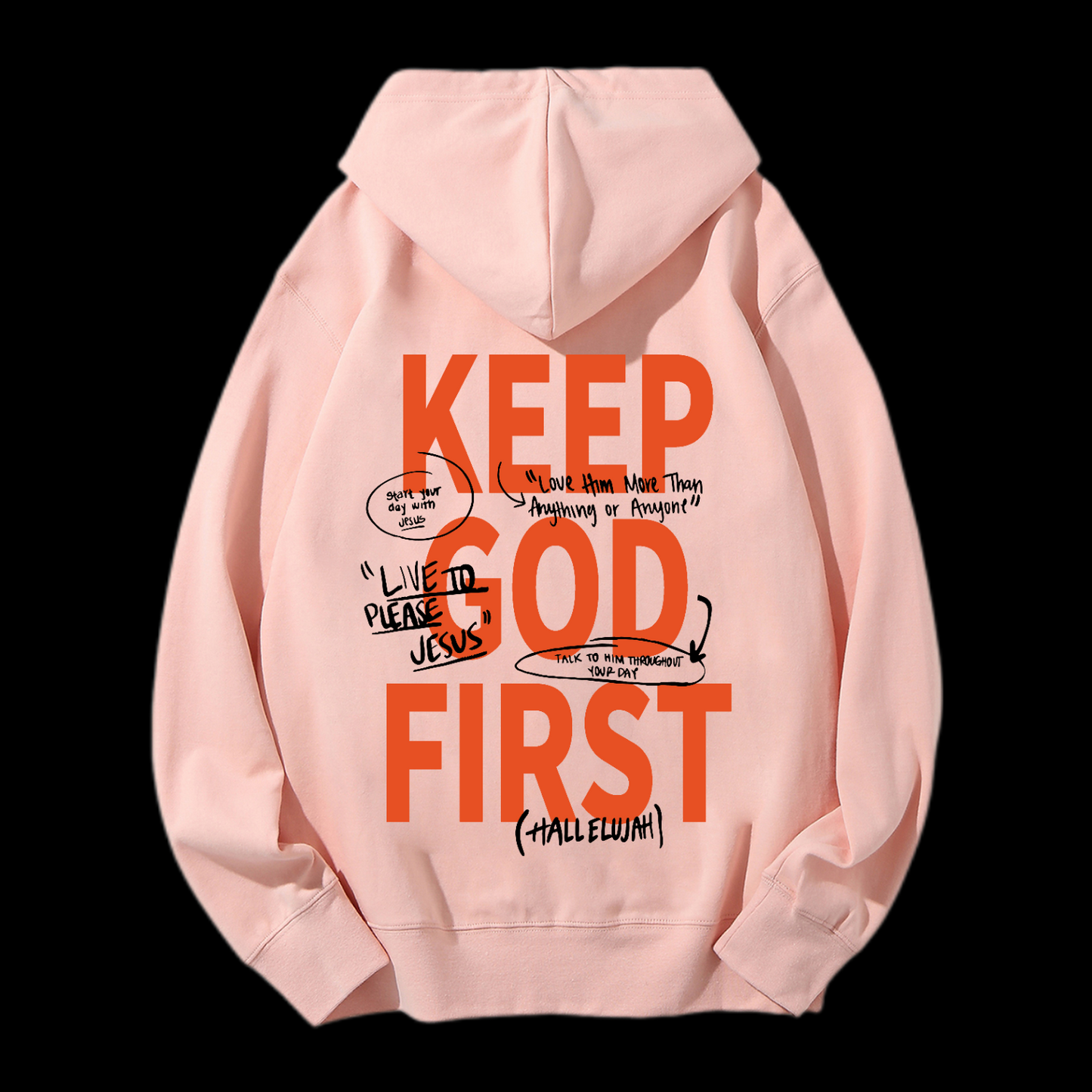 Keep God First Drawstring Hoodie